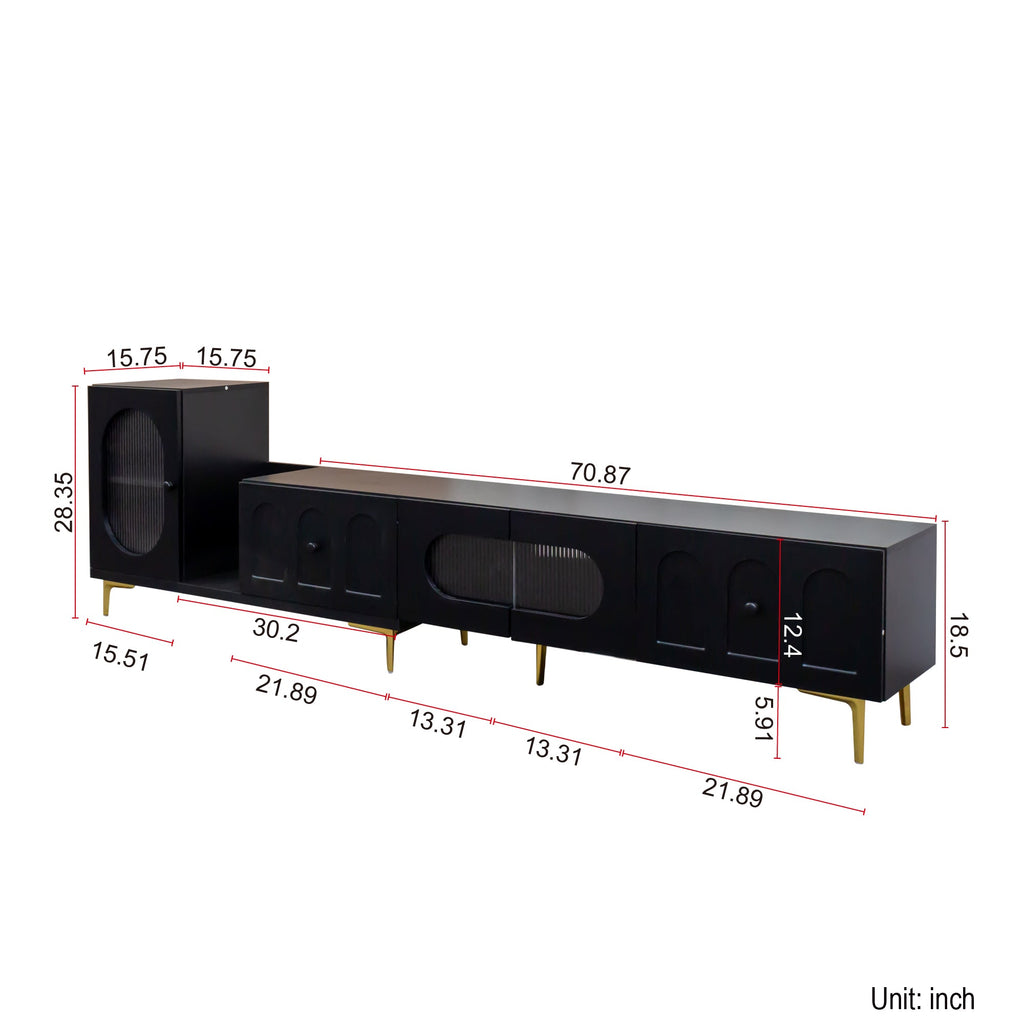 Wood Rectangle Extendable TV Stand