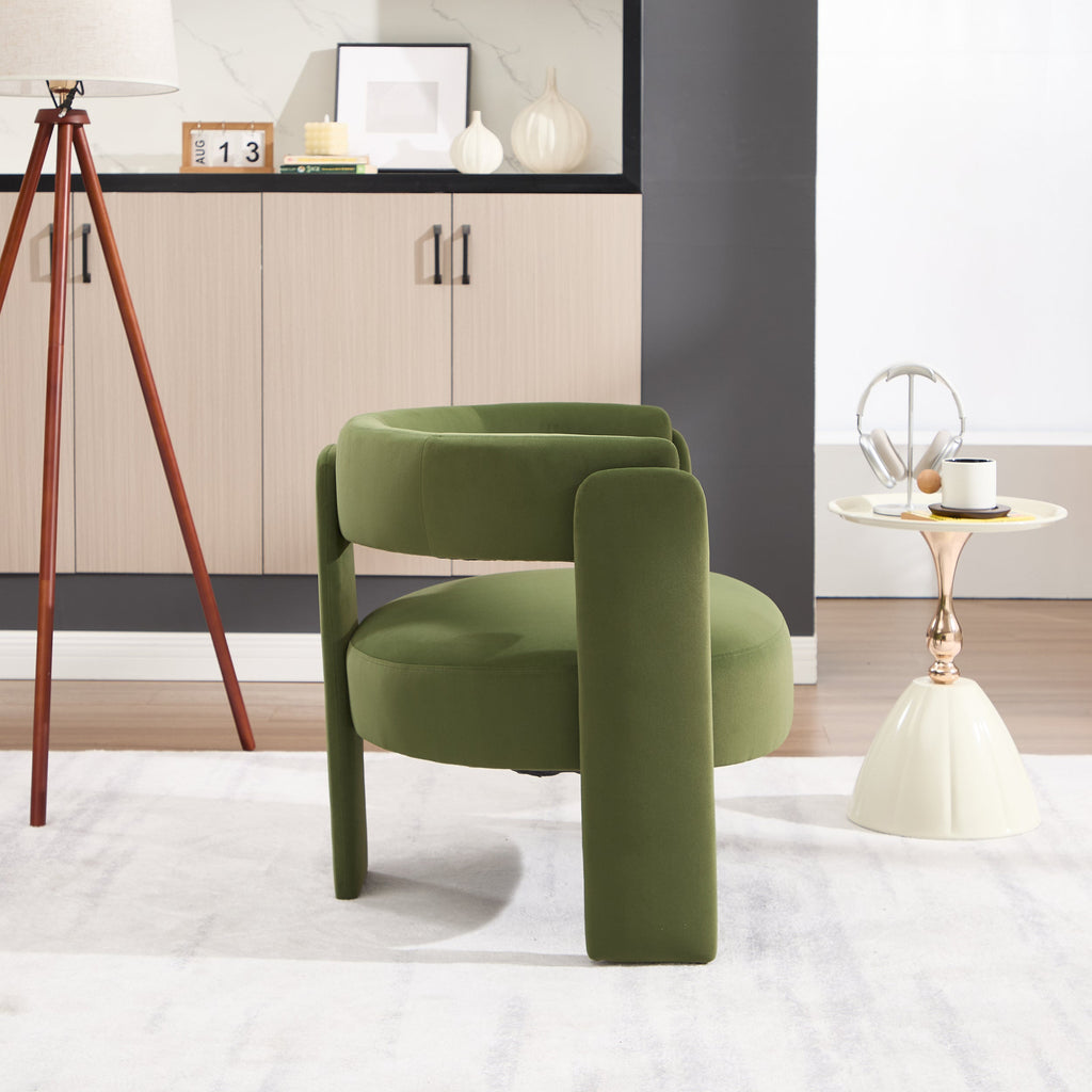 Mid-Century Velvet Comfy Single Sofa Accent Chair
