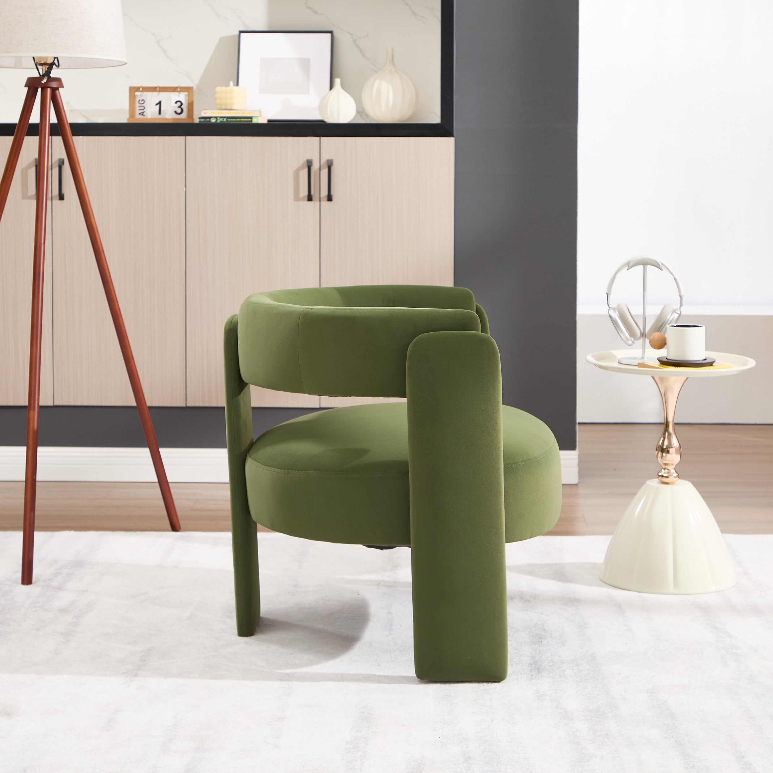 Mid-Century Velvet Comfy Single Sofa Accent Chair