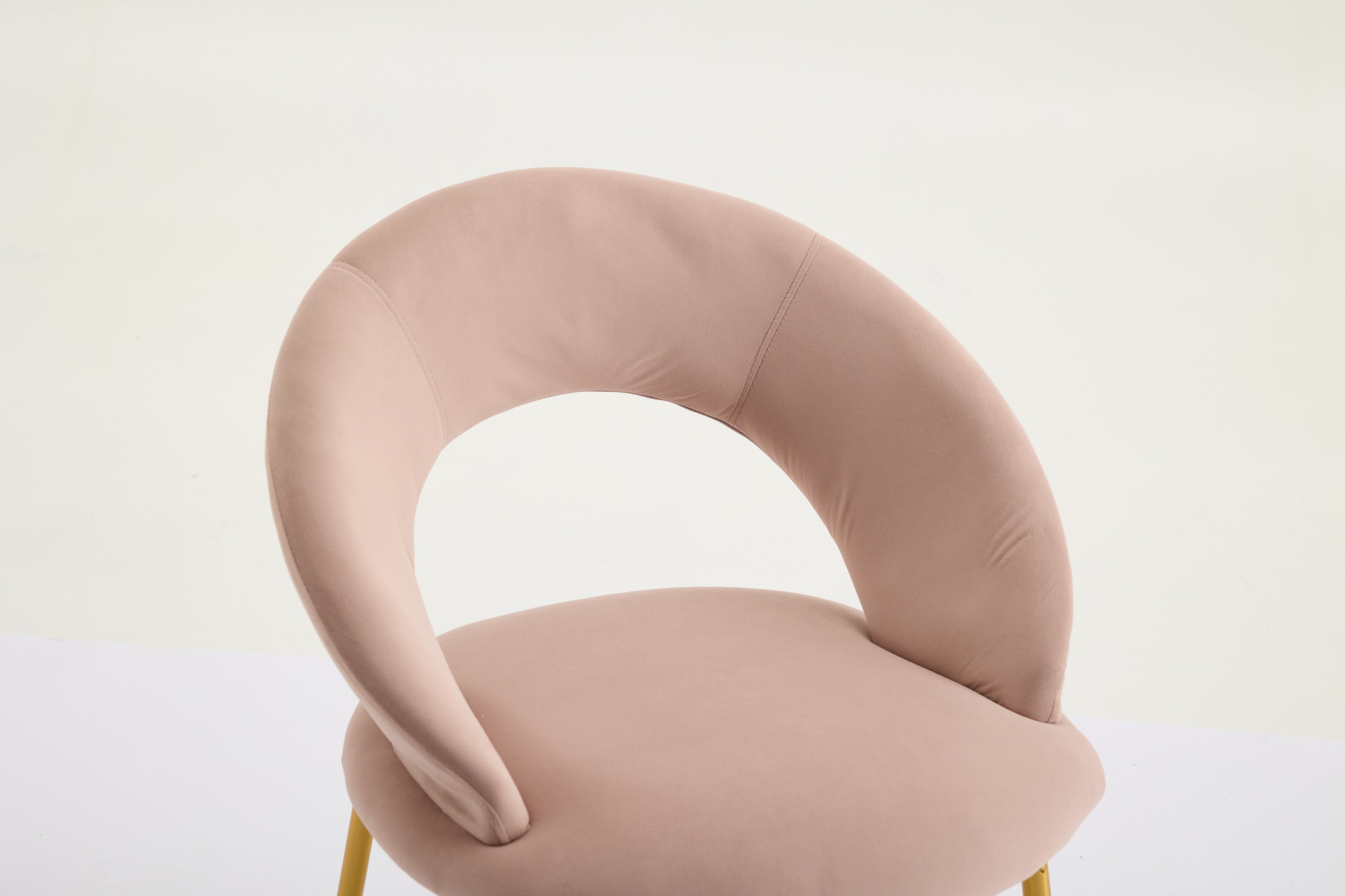 Velvet/Teddy Fabric Dining Chairs with Curved Backrest