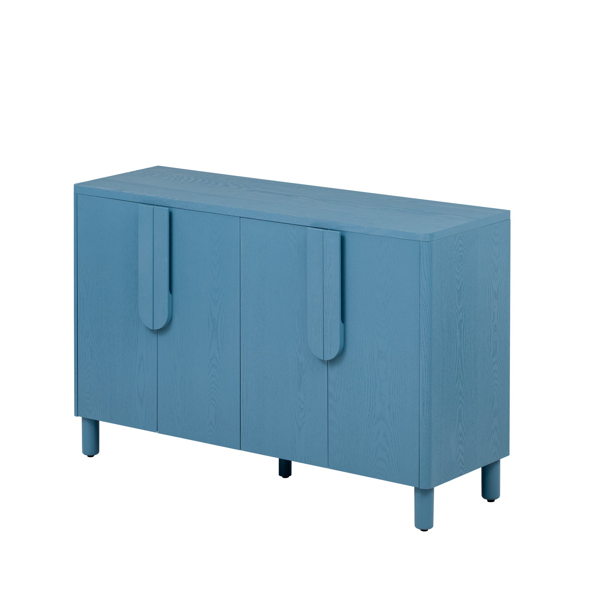 Wood Storage Cabinet with Unique Arc Handles