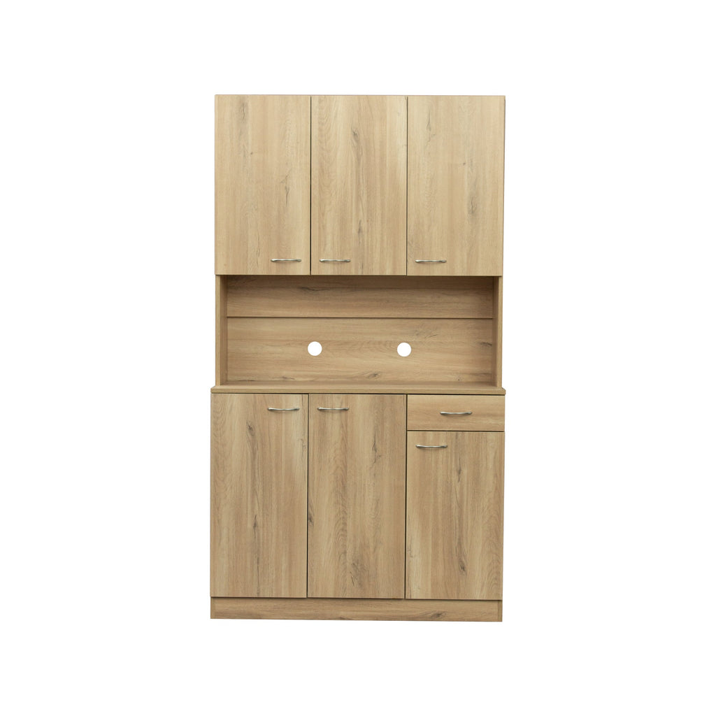 70.87' Tall White Kitchen Cabinet with 6-Doors
