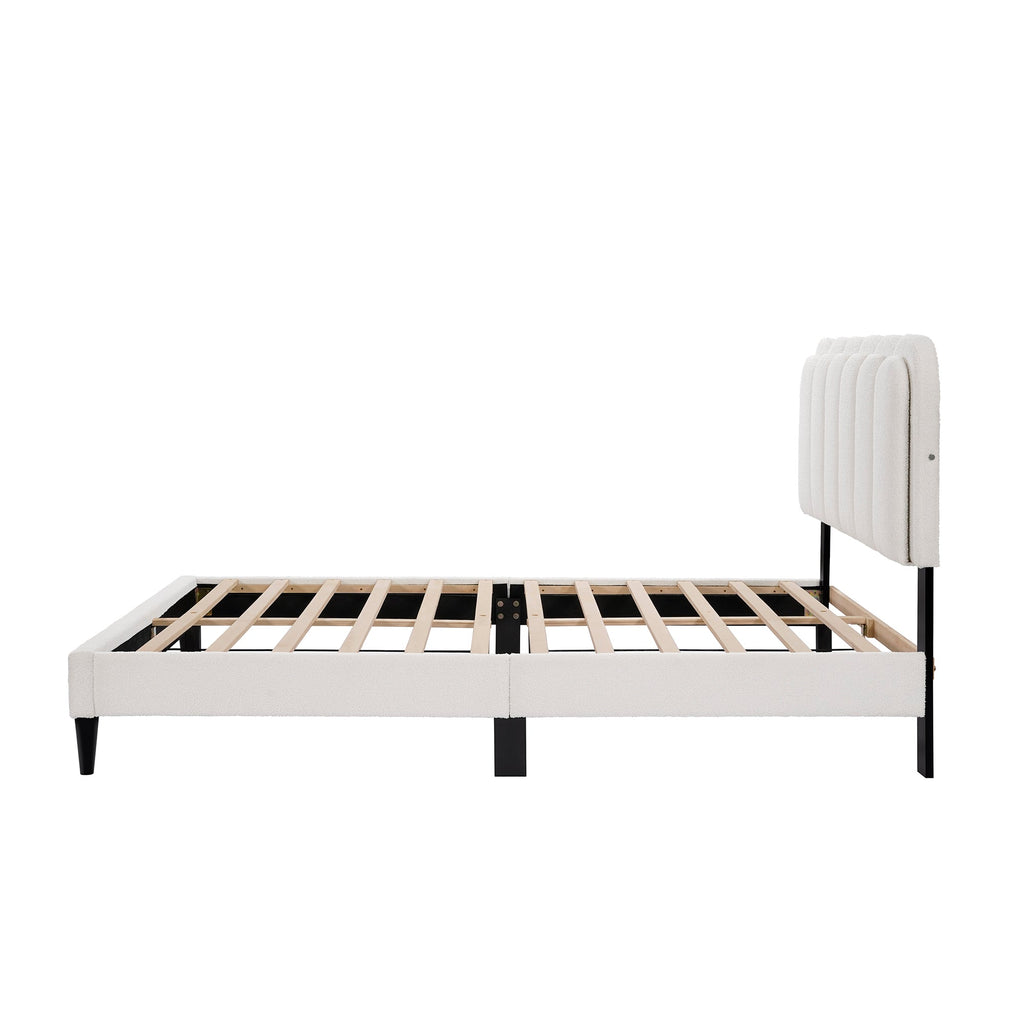 Lambswool Petal Headboard Bed Frame