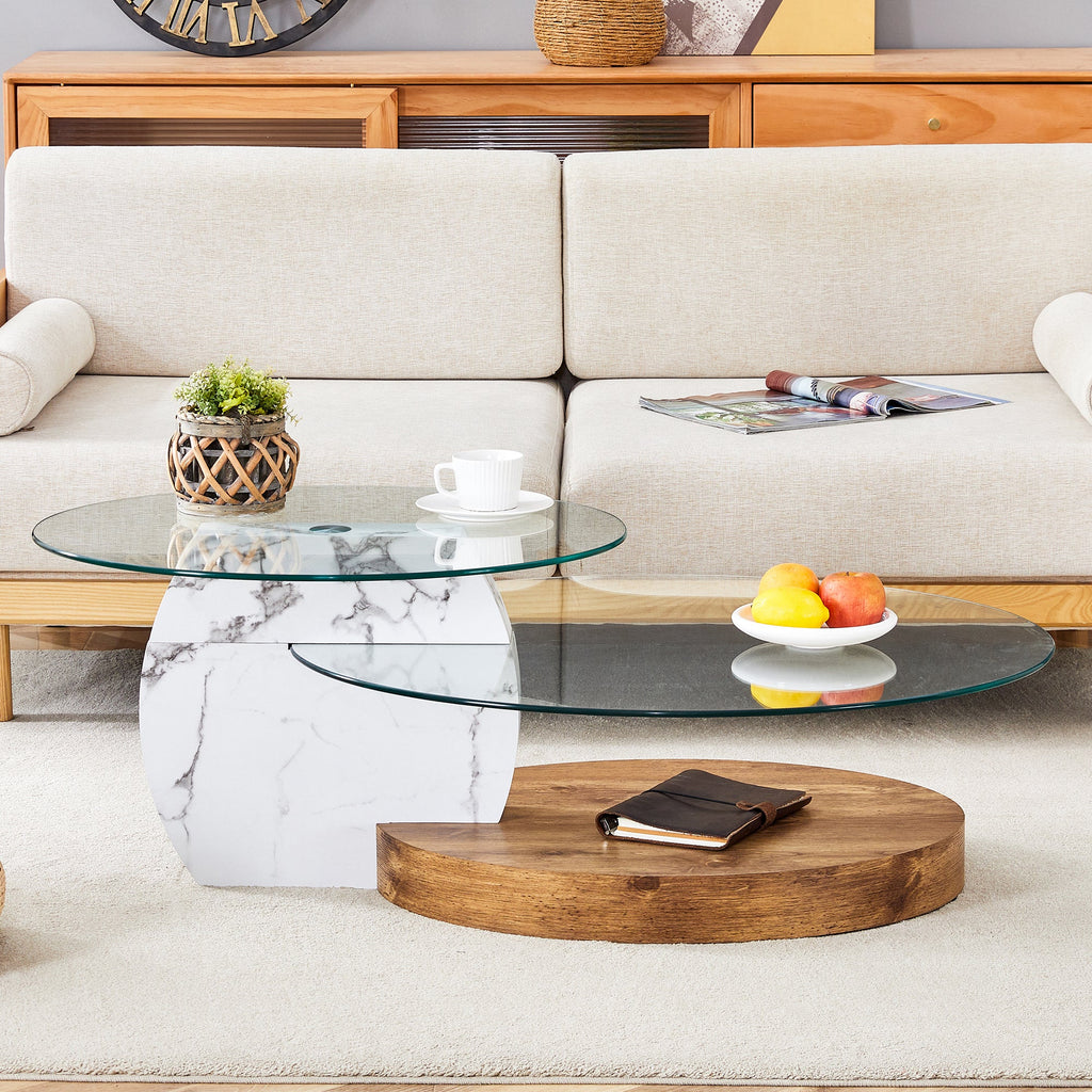 Contemporary Artistic Double Layer Coffee Table
