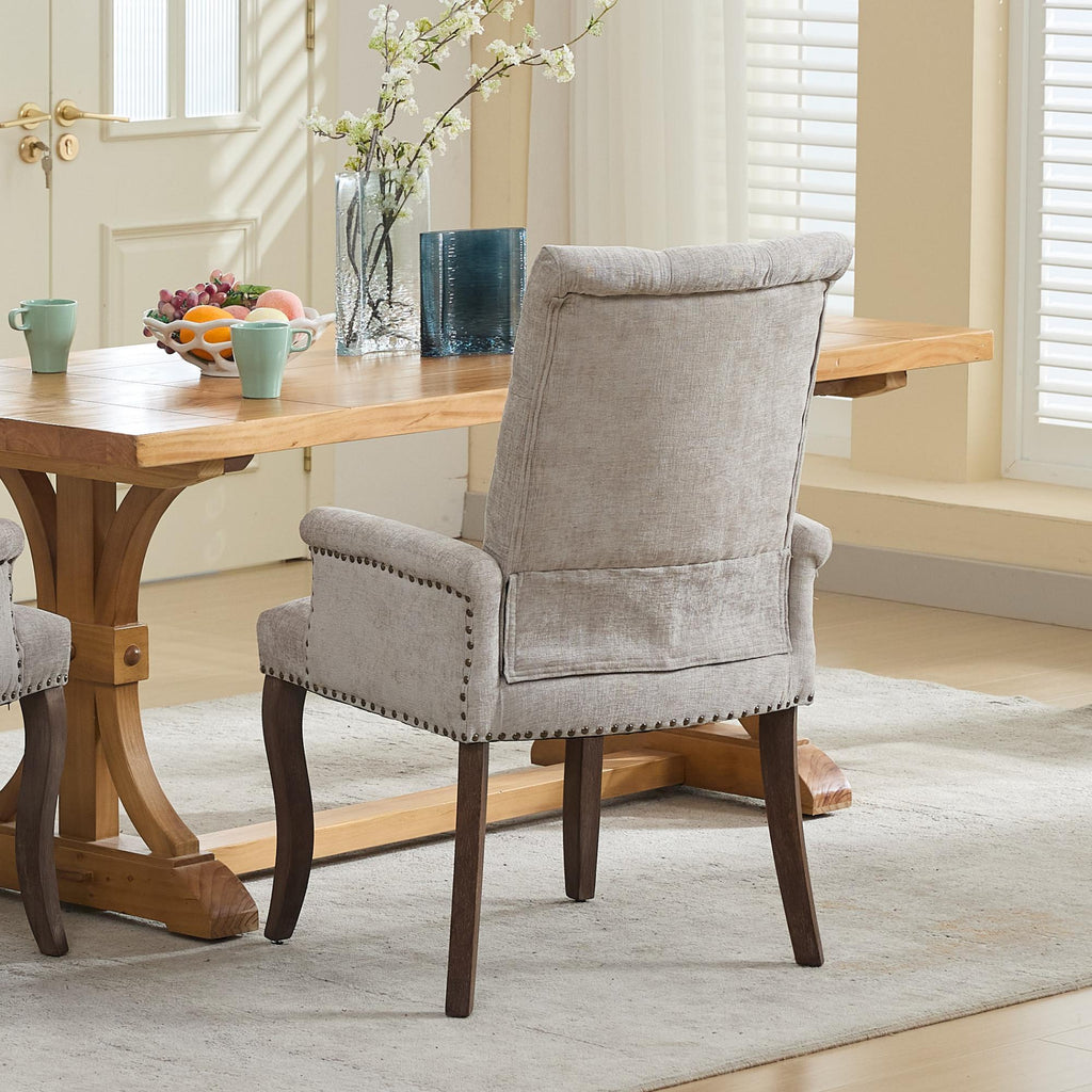 Elegant Upholstered Chenille Fabric Accent Dining Chair