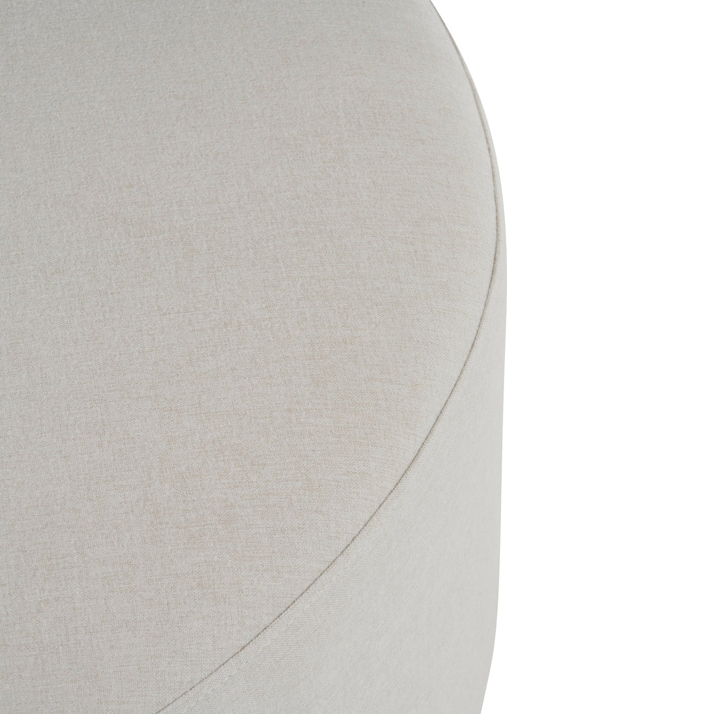Modern Minimalist White Fabric Round Ottoman