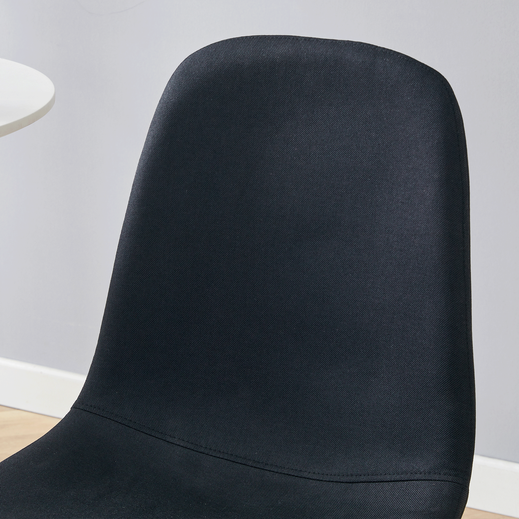 Luxury Simple Chair Black Linen Dining Chair  (Set of 4)