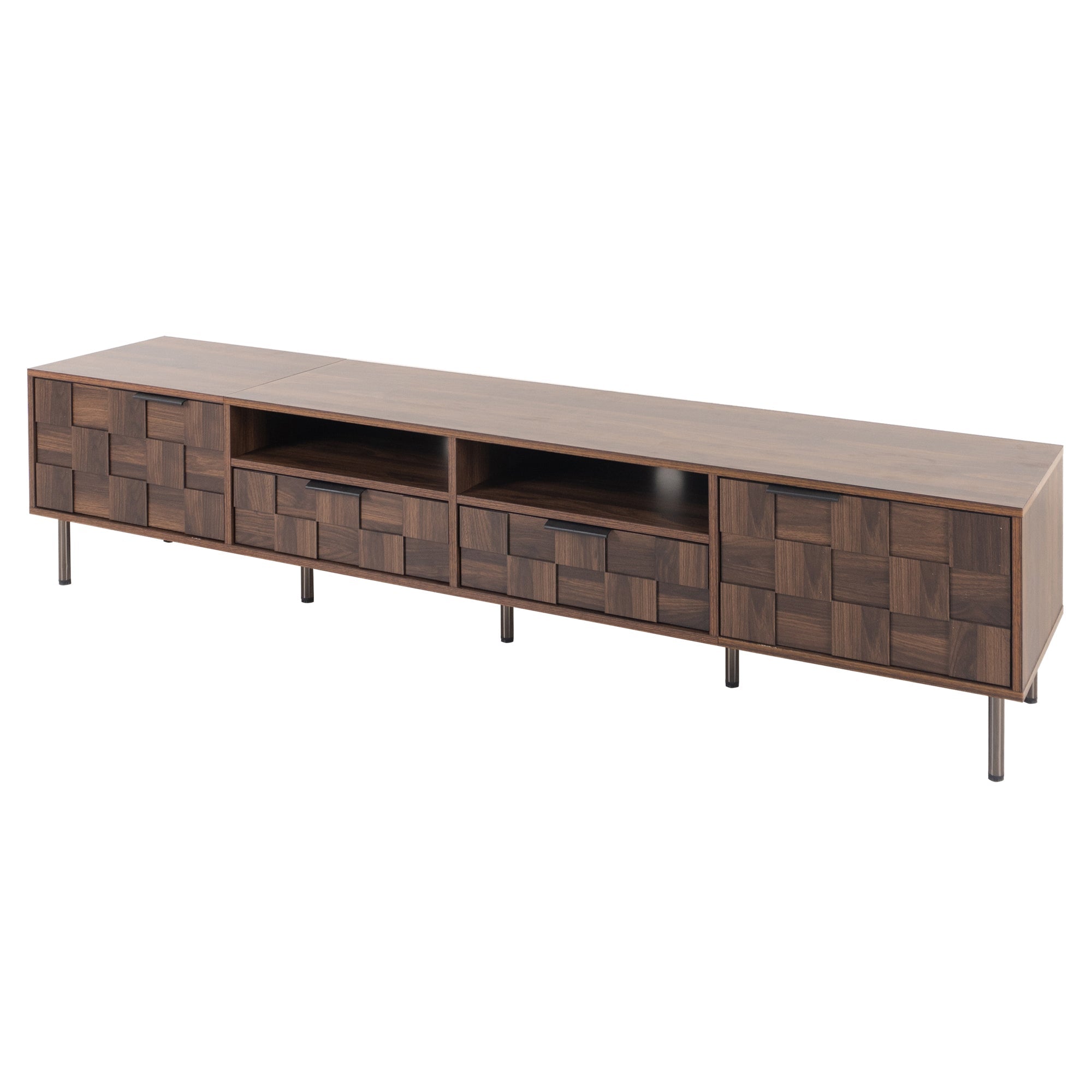 Mid Century TV Stand with 2 Drawers
