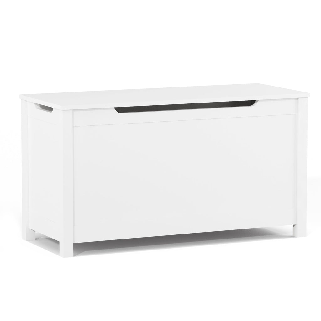 Kids Wooden Toy Box Storage with Safety Hinged Lid for Ages 2+