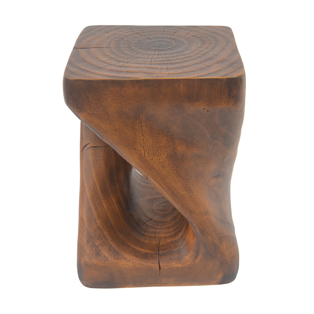 Twist Shape Side Table with Wood-like Texture