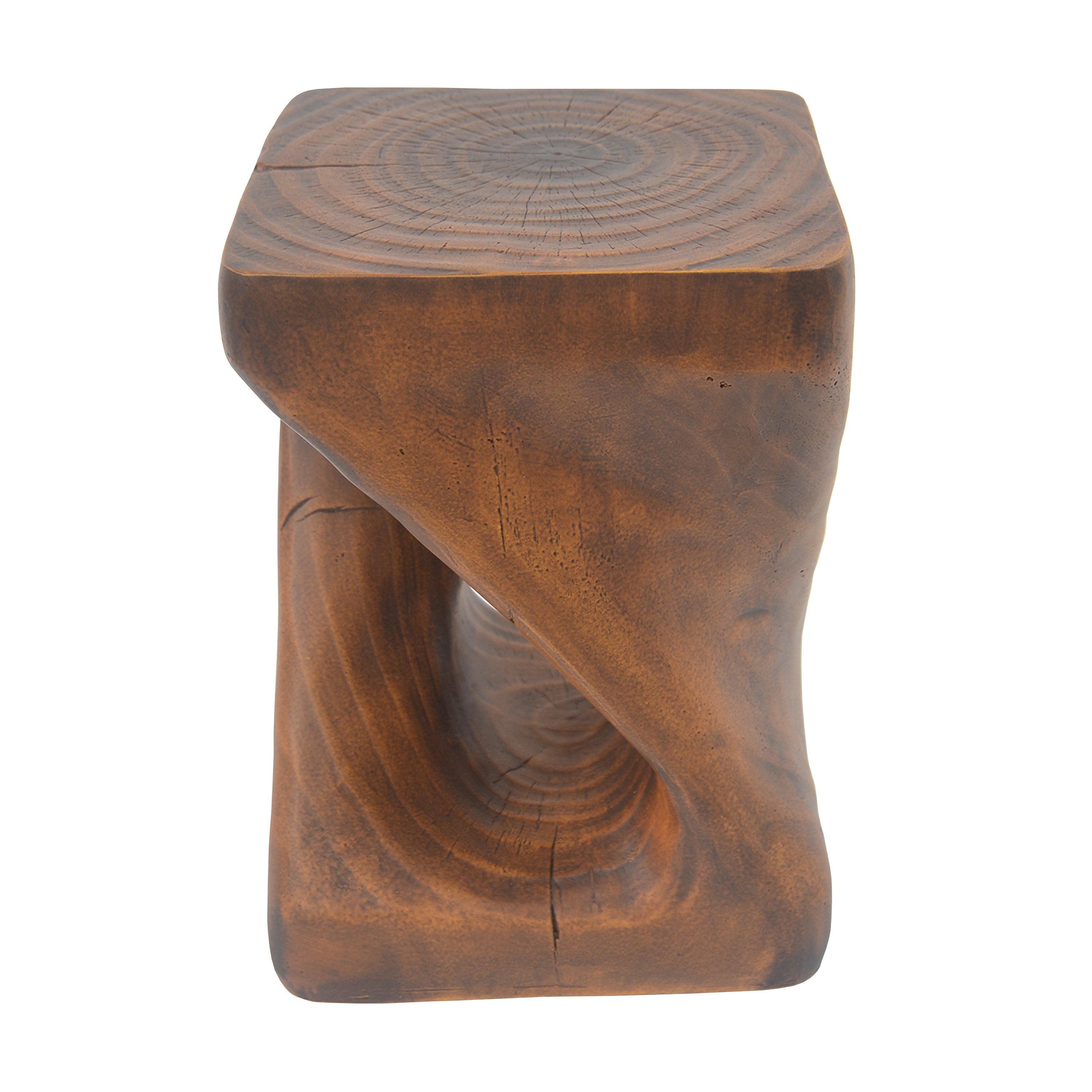 Twist Shape Side Table with Wood-like Texture