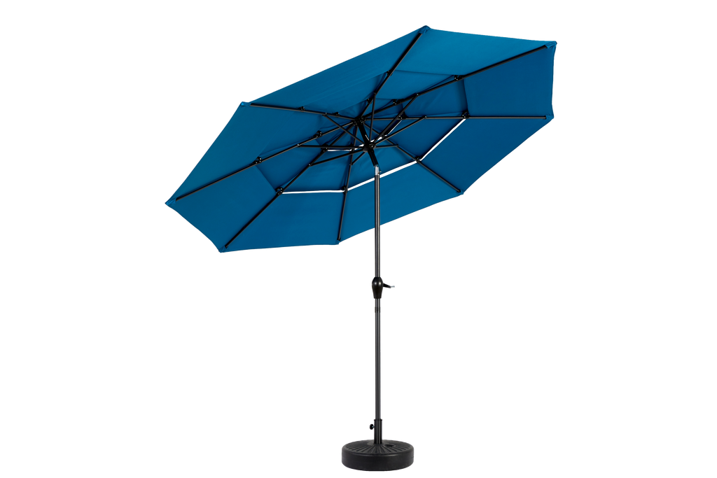 10ft 3-Tier Aluminium Patio Umbrella with Auto-Tilt (No Base)