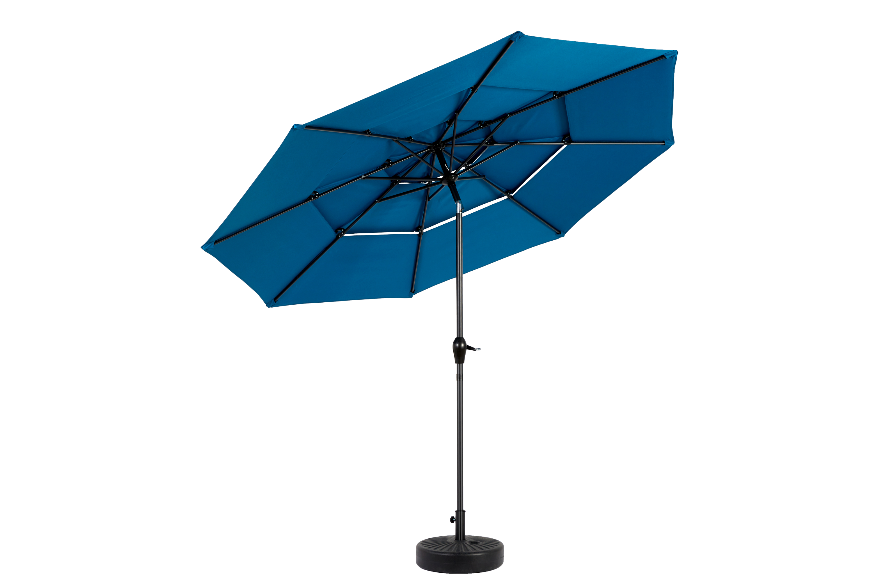 10ft 3-Tier Aluminium Patio Umbrella with Auto-Tilt (No Base)