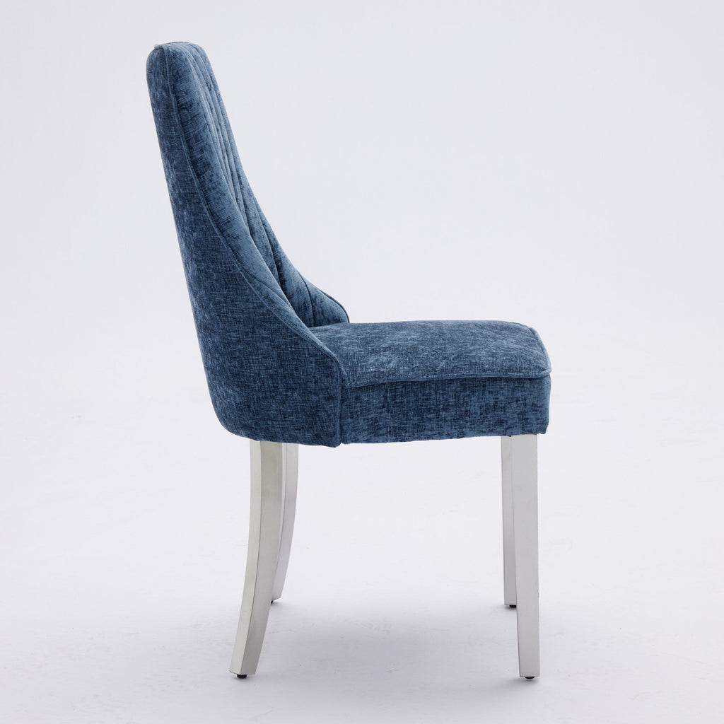 Rayon Cloth Flocking Chenille Dining Chairs (Set of 2 )