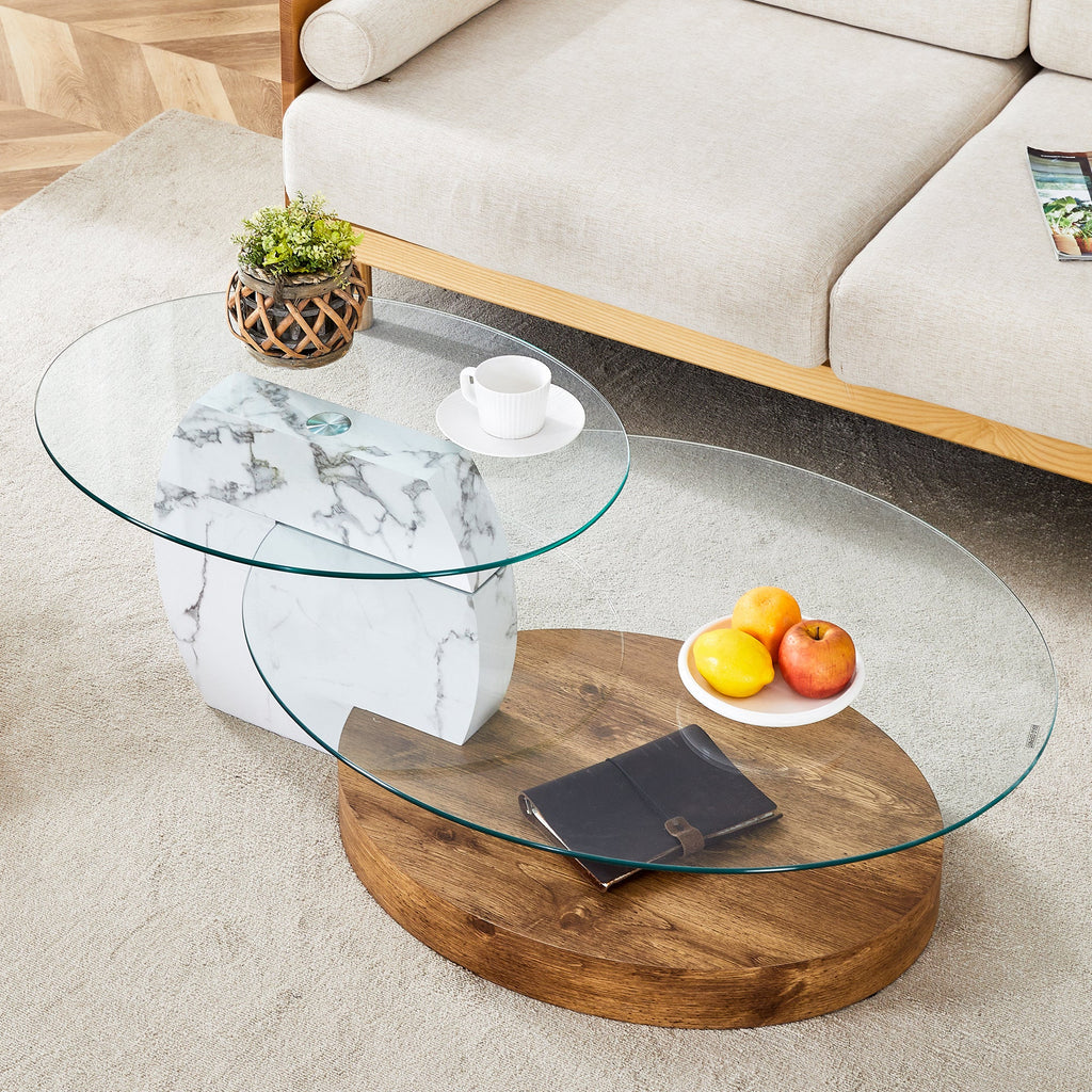 Contemporary Artistic Double Layer Coffee Table