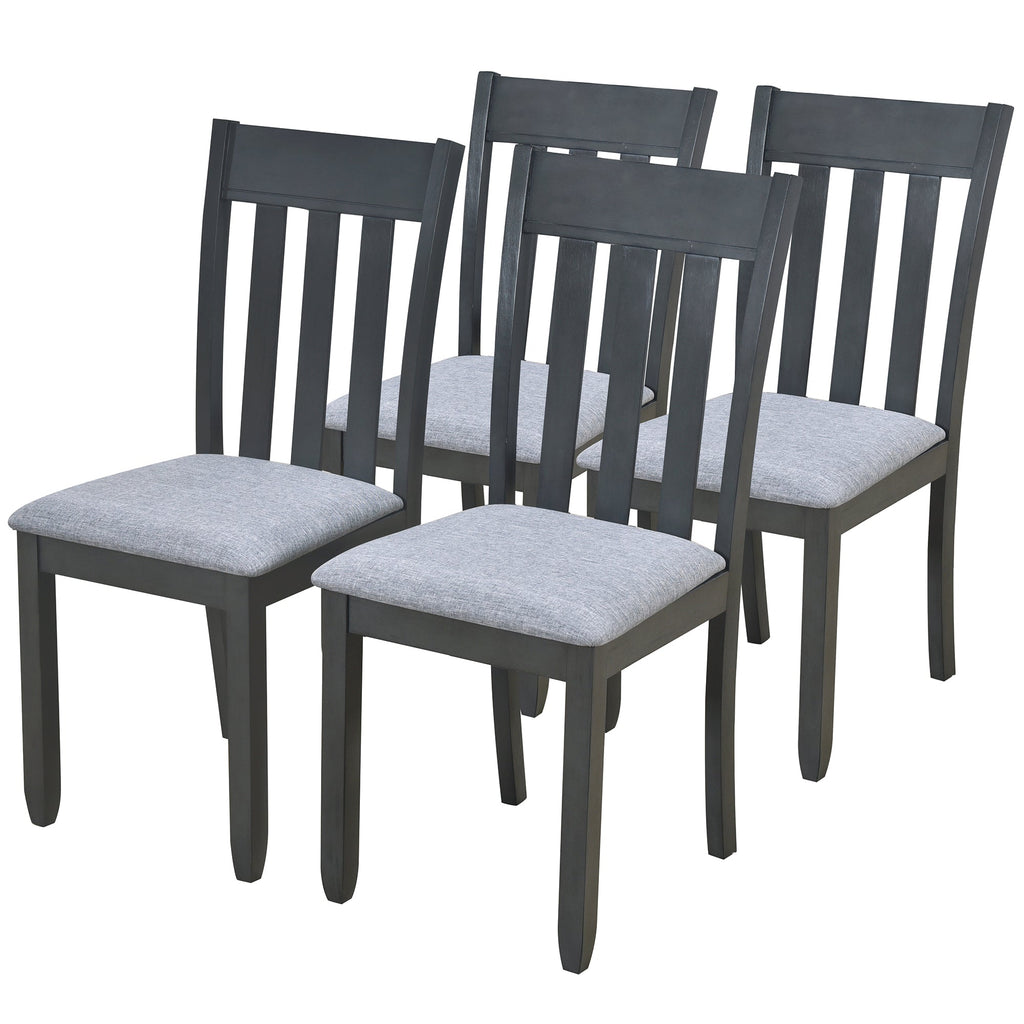 Modern Farmhouse 5-Piece Wood Dining Table Set