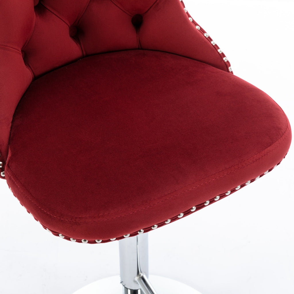 25-33 Inch Modern Velvet Swivel Barstools (Set of 2)