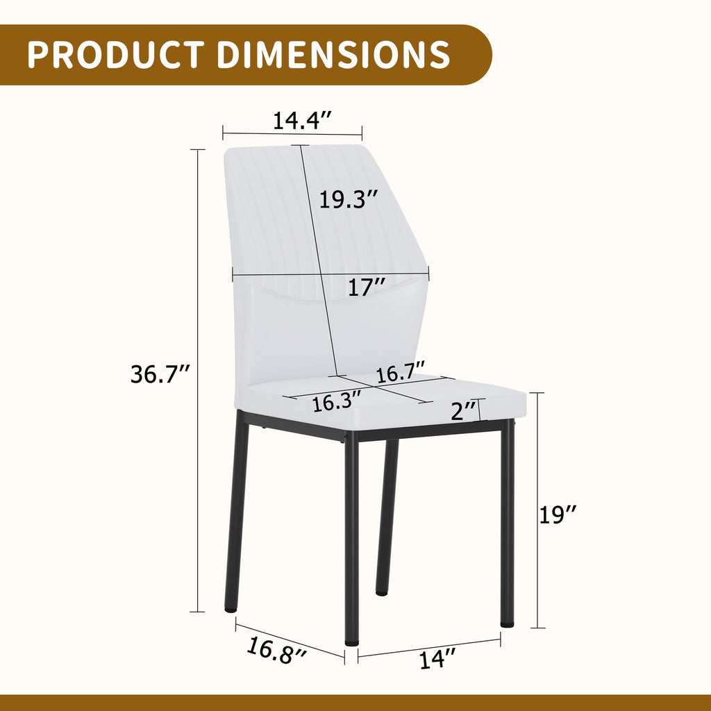 Modern PU Leather Dining Chairs Set of 4