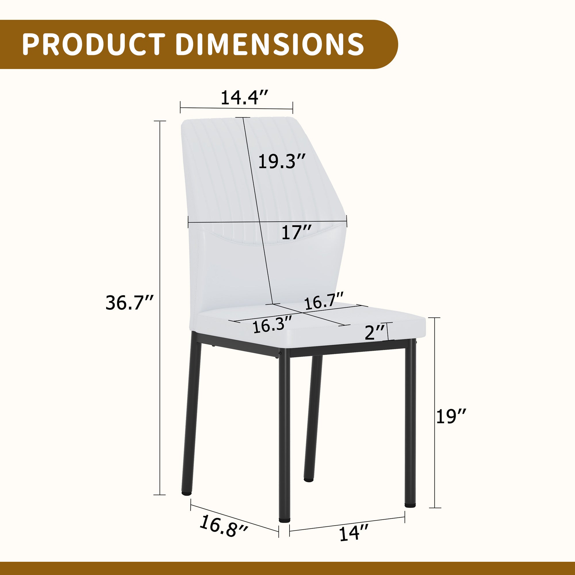 Modern PU Leather Dining Chairs Set of 4