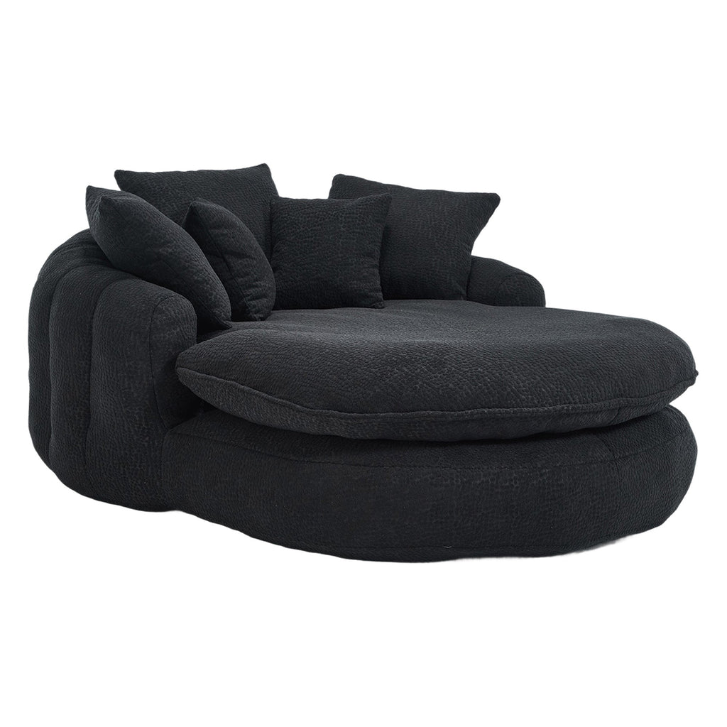 Oversized Oval Upholstered Bean Bag Sofa