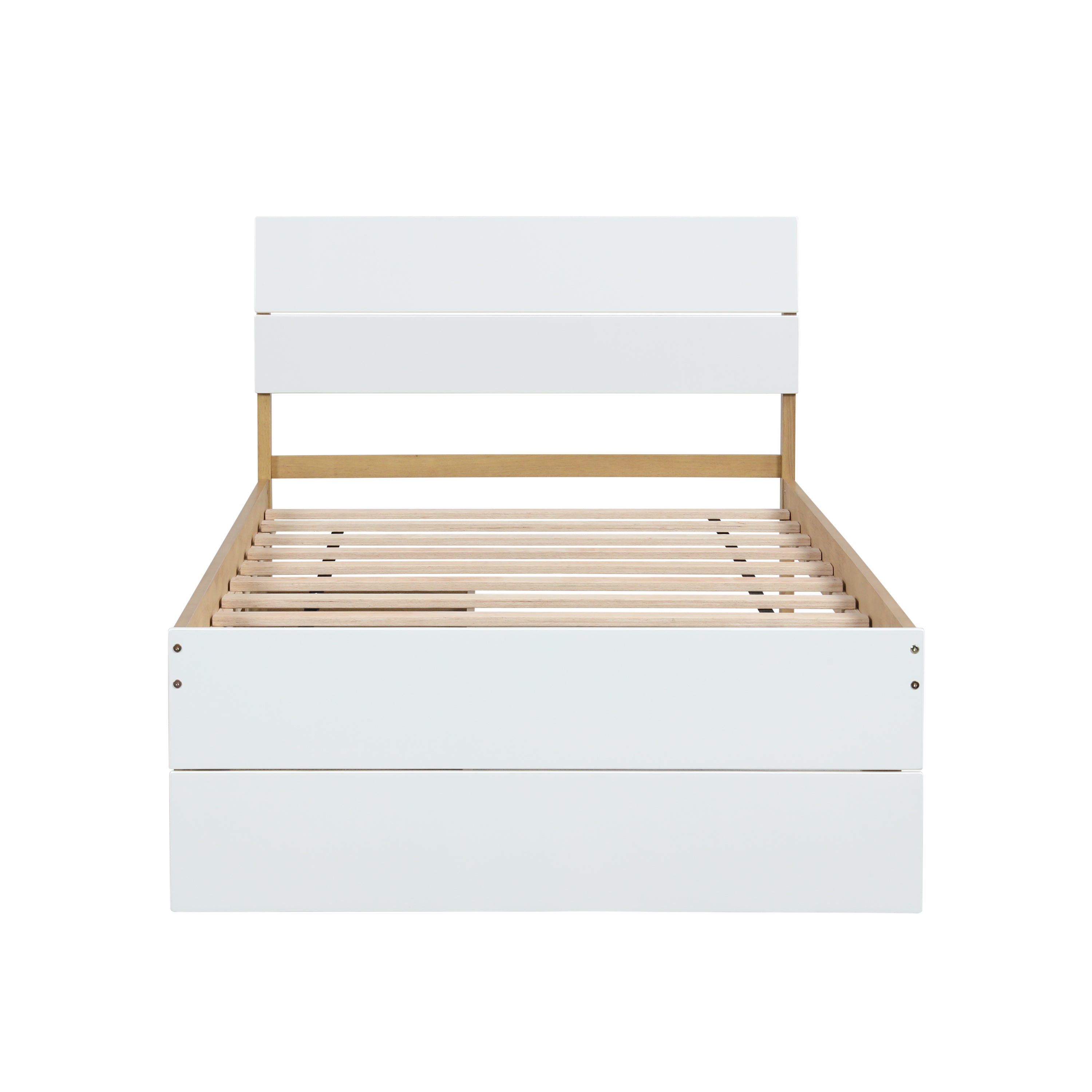 Modern Twin Bed Frame for White High Gloss Headboard and Footboard