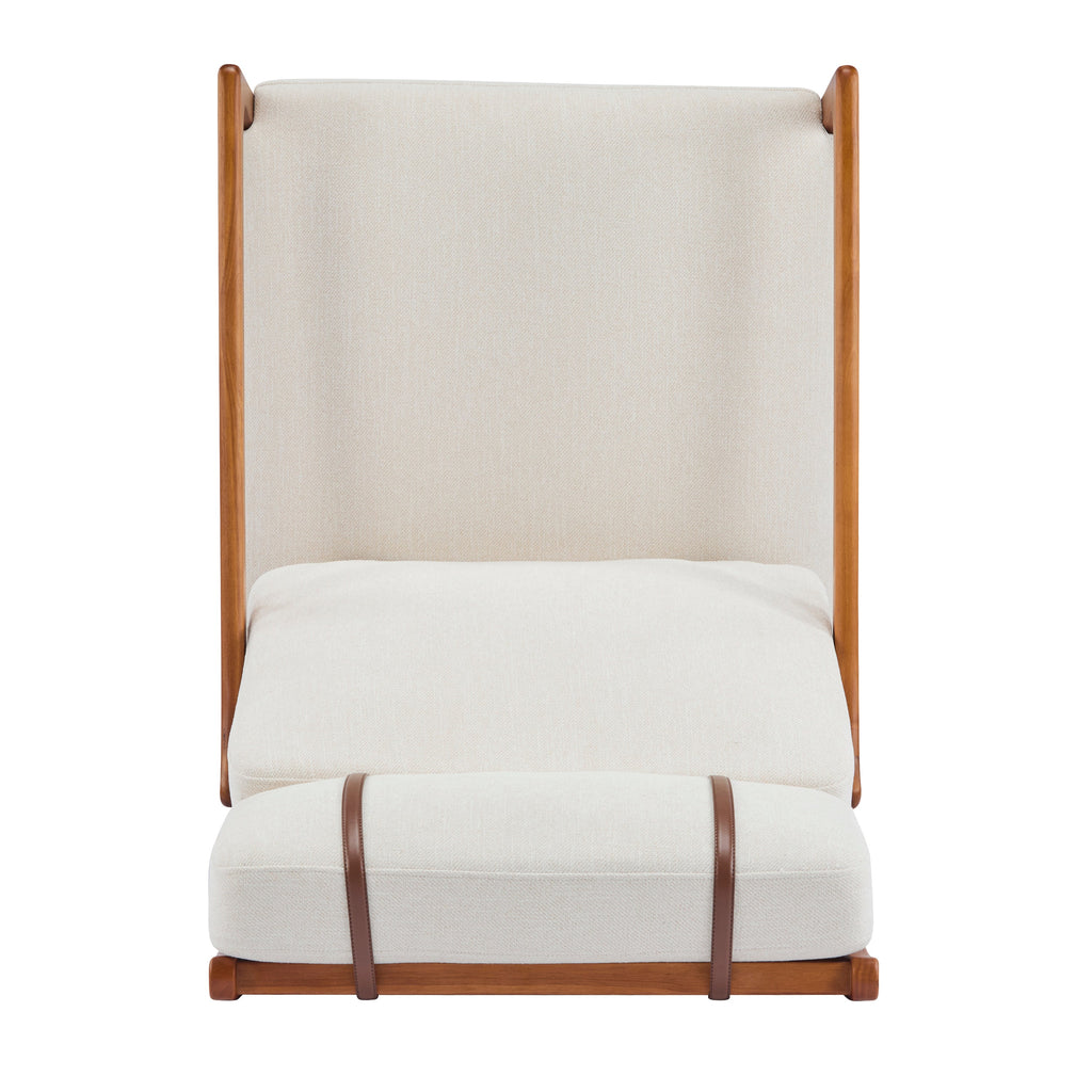Modern Solid Wood Frame Ergonomic Accent Armchair with High Back