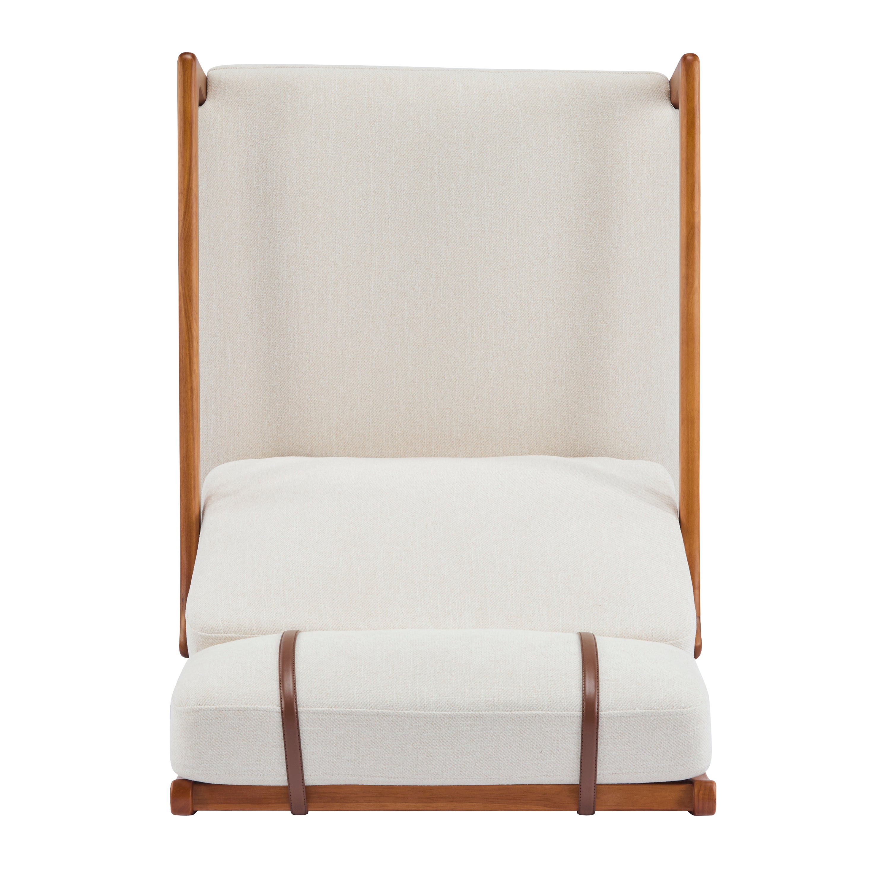 Modern Solid Wood Frame Ergonomic Accent Armchair with High Back
