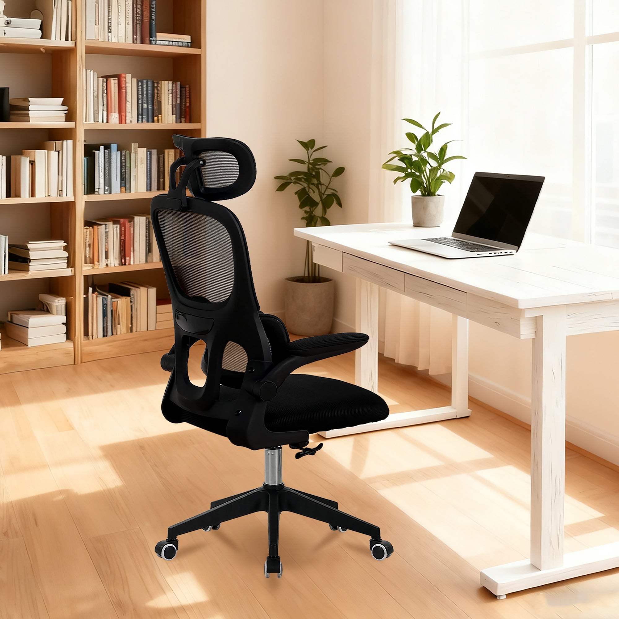 High Back Ergonomic Mesh Office Chair Black Big Tall Tilt 3D Headrest Lumbar Support Swivel Rolling Chair