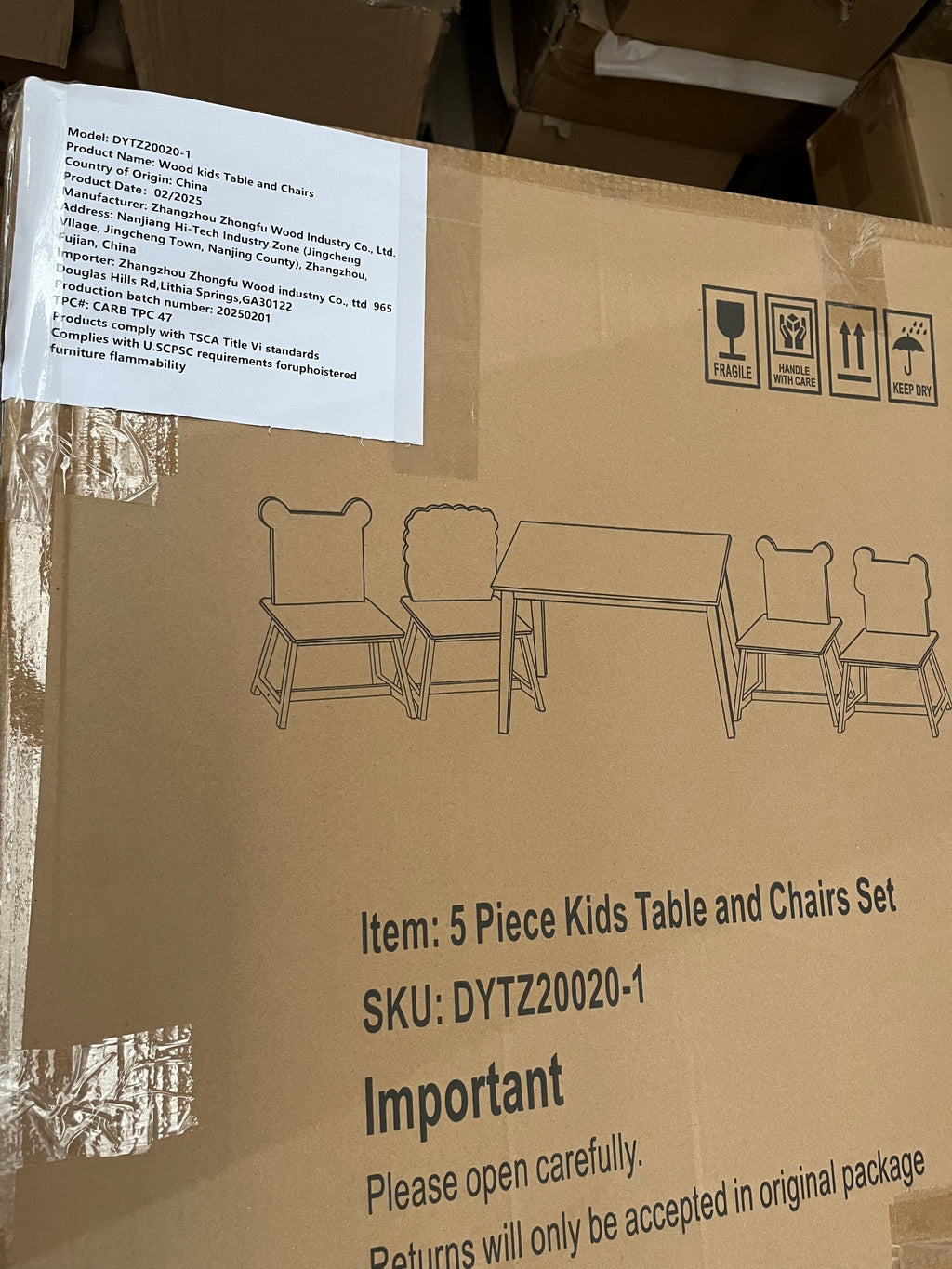 5 Piece Kiddy Table and Chair Set with 4 Chairs