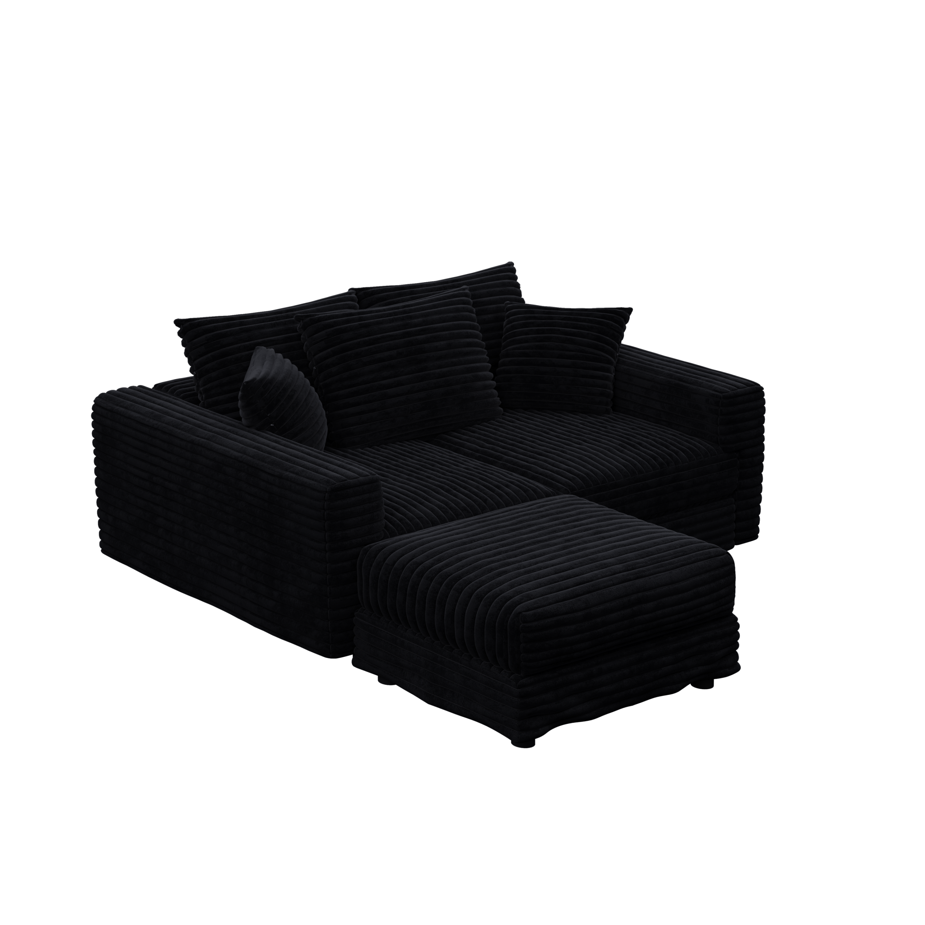82.7' Modern Comfy Cloud Couch Sofa with Soft Pillows + Ottomans Option