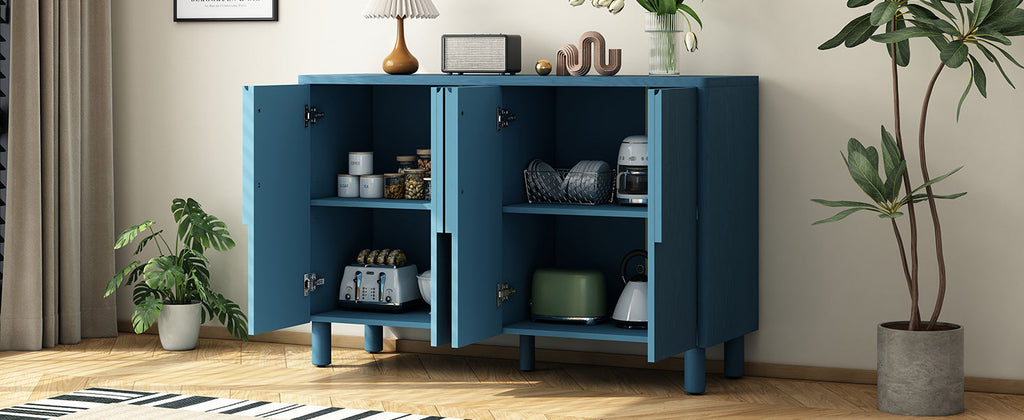 Wood Storage Cabinet with Unique Arc Handles