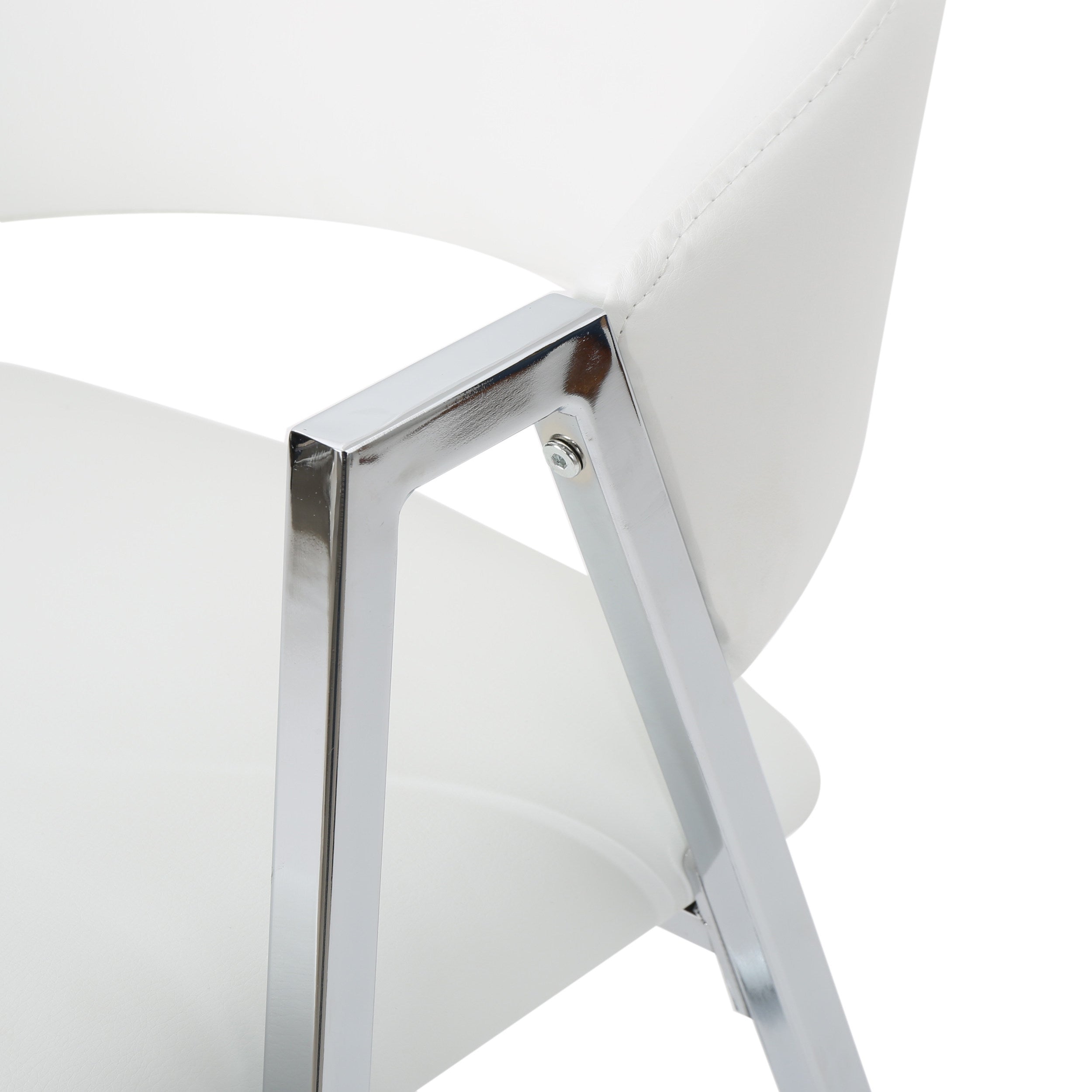 Modern PU Bar Stools with Low Back and Arms (Set of 2)