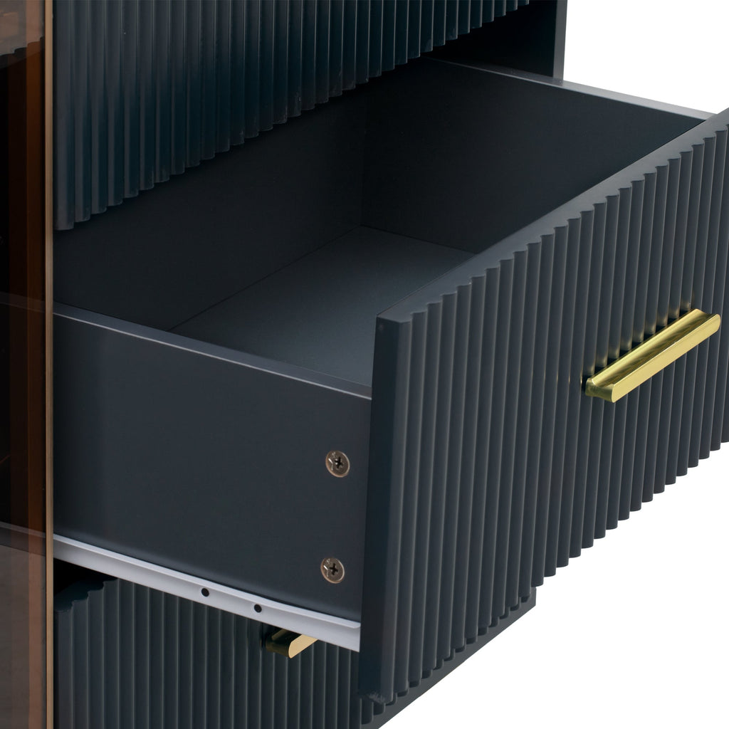 Modern Sideboard MDF Buffet Cabinet with Marble Sticker Tabletop