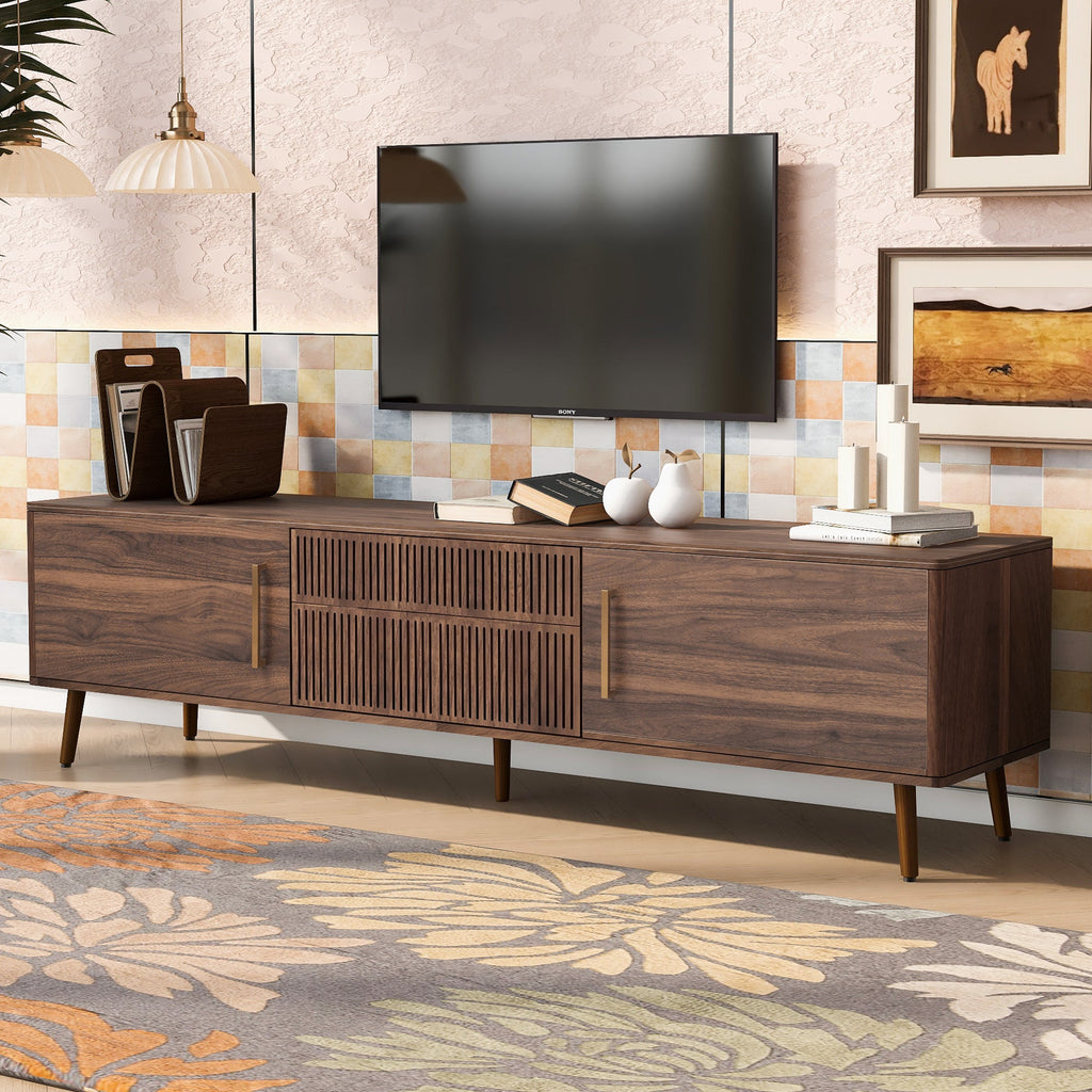 Mid Century TV Stand with 2 Drawers