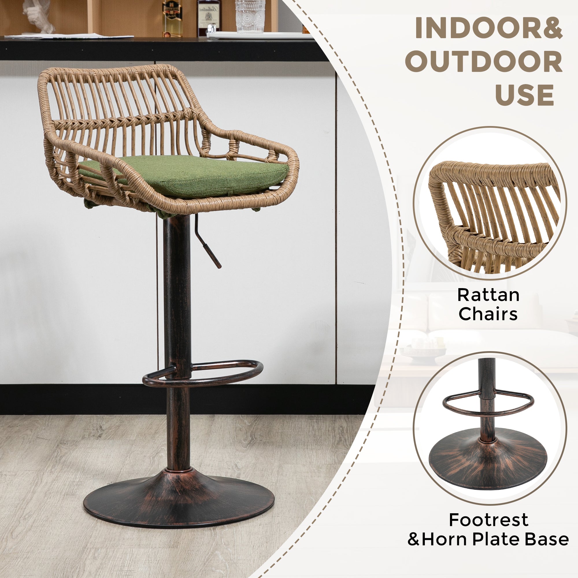 Modern Swivel Bar Stools (Set of 2)