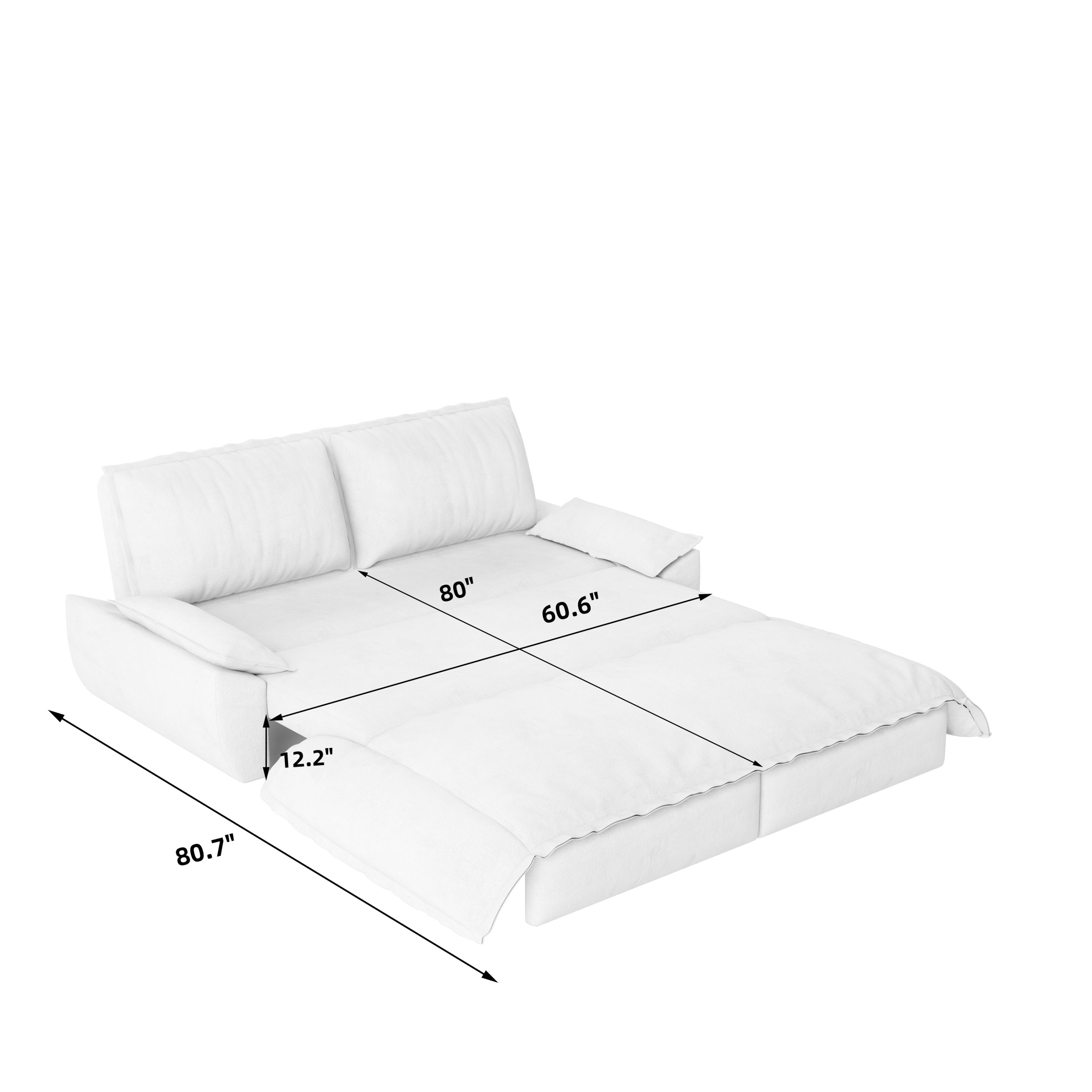 73.2" 3-in-1 Queen Convertible Sleeper Sofa Bed