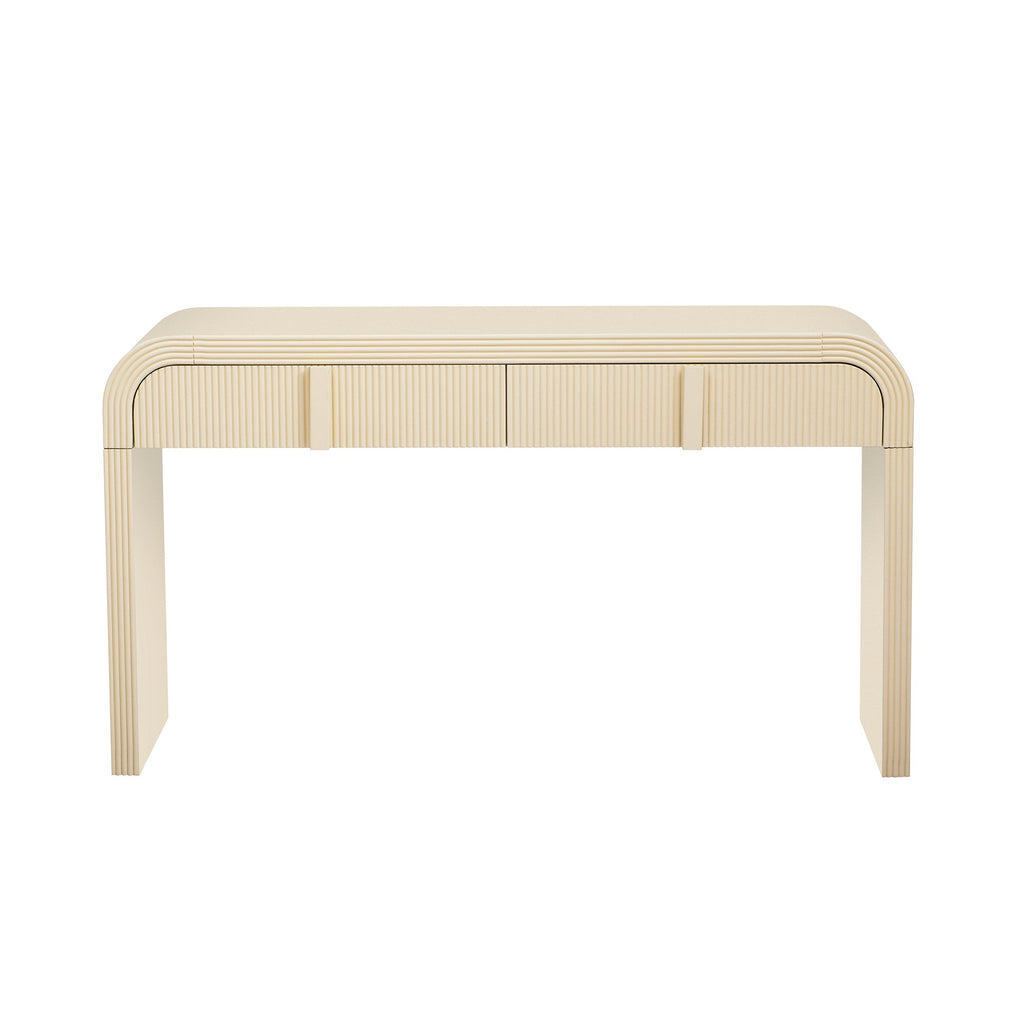 Modern Console Fluted Entryway Table with Rounded Silhouette