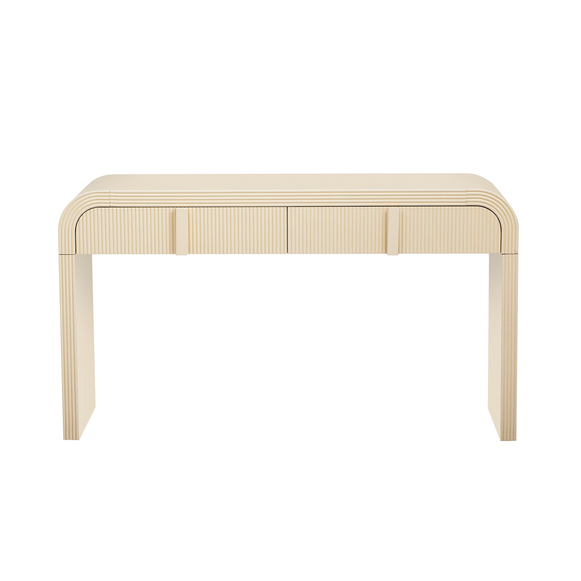Modern Console Fluted Entryway Table with Rounded Silhouette