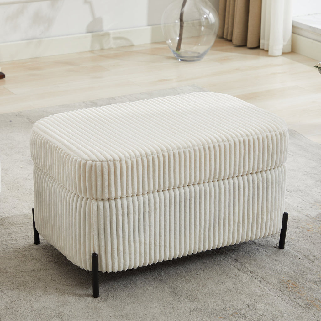 30.3' W Corduroy Upholstered  Storage Large Ottoman