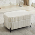 30.3' W Corduroy Upholstered  Storage Large Ottoman