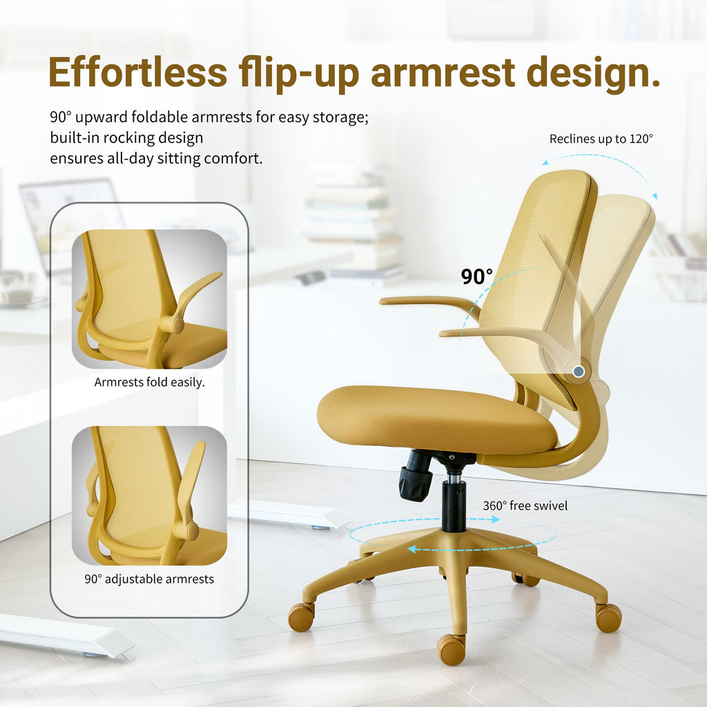 Colorful Ergonomic Office Chair with Flip-Up Armrests