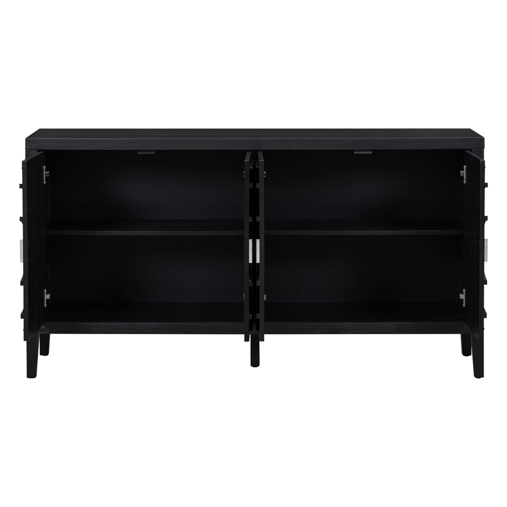 60" Circular Groove Design Sideboard Door for Living Room