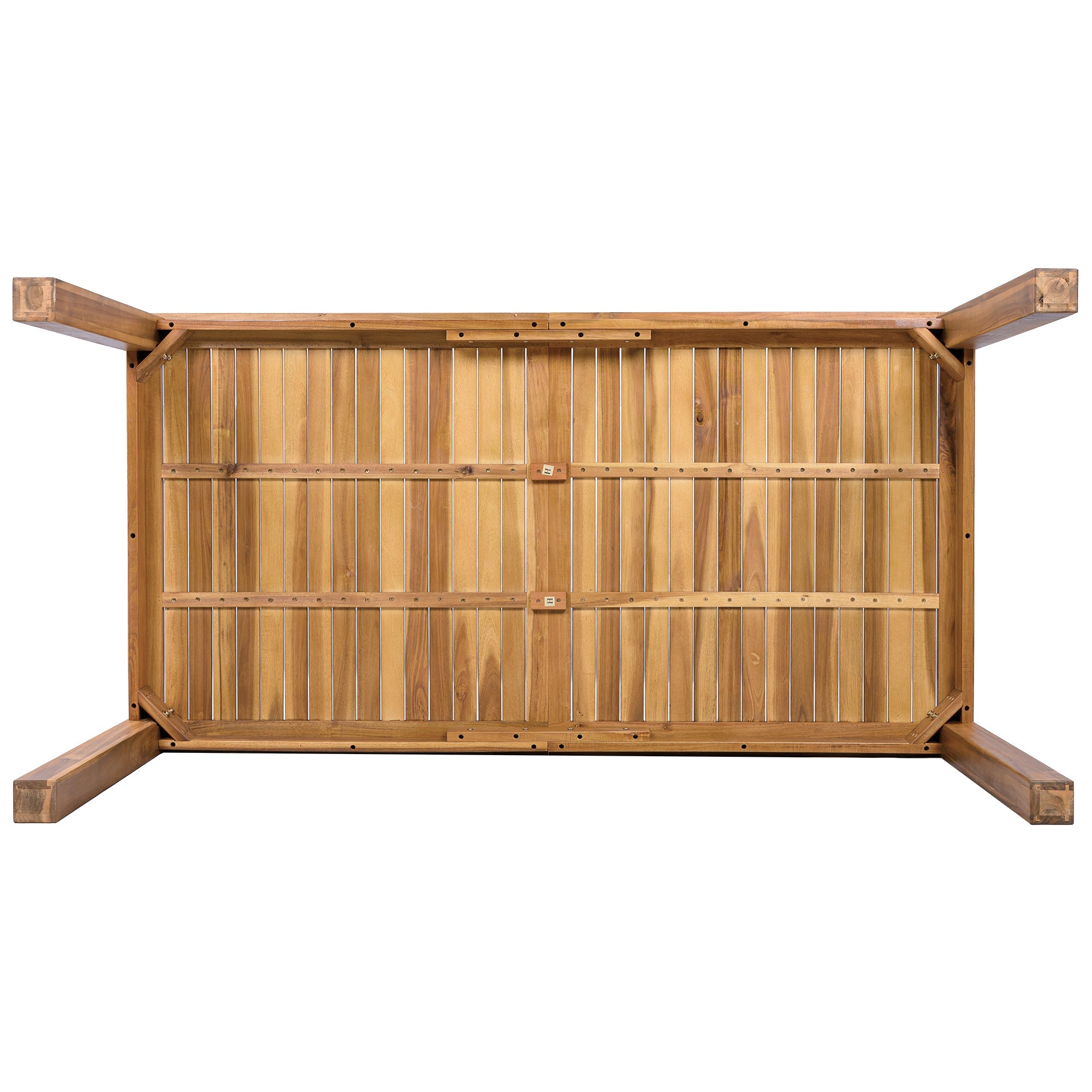 Natural 67" Patio Wooden Dining Table Rectangular Indoor Outdoor Use