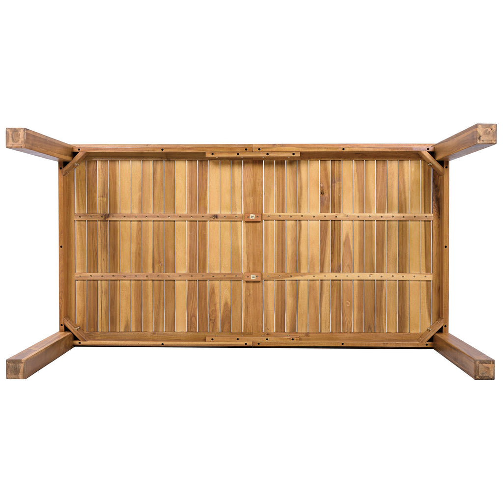 Natural Patio Wooden Dining Table Set for Poolside, Backyard, Garden (5/7 Pcs)