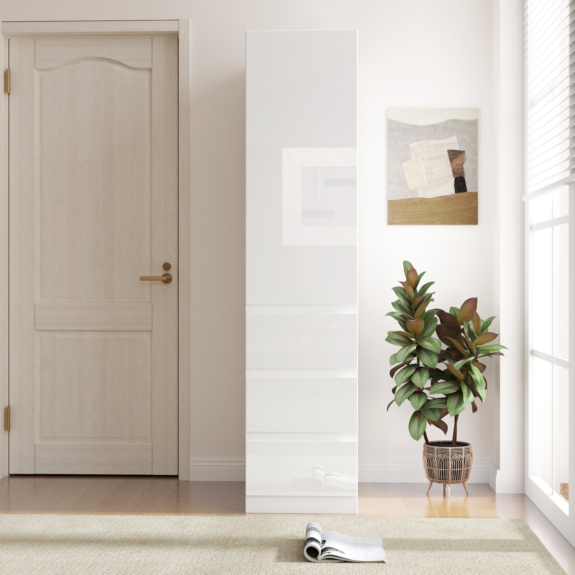 White Kitchen Pantry Storage Cabinet