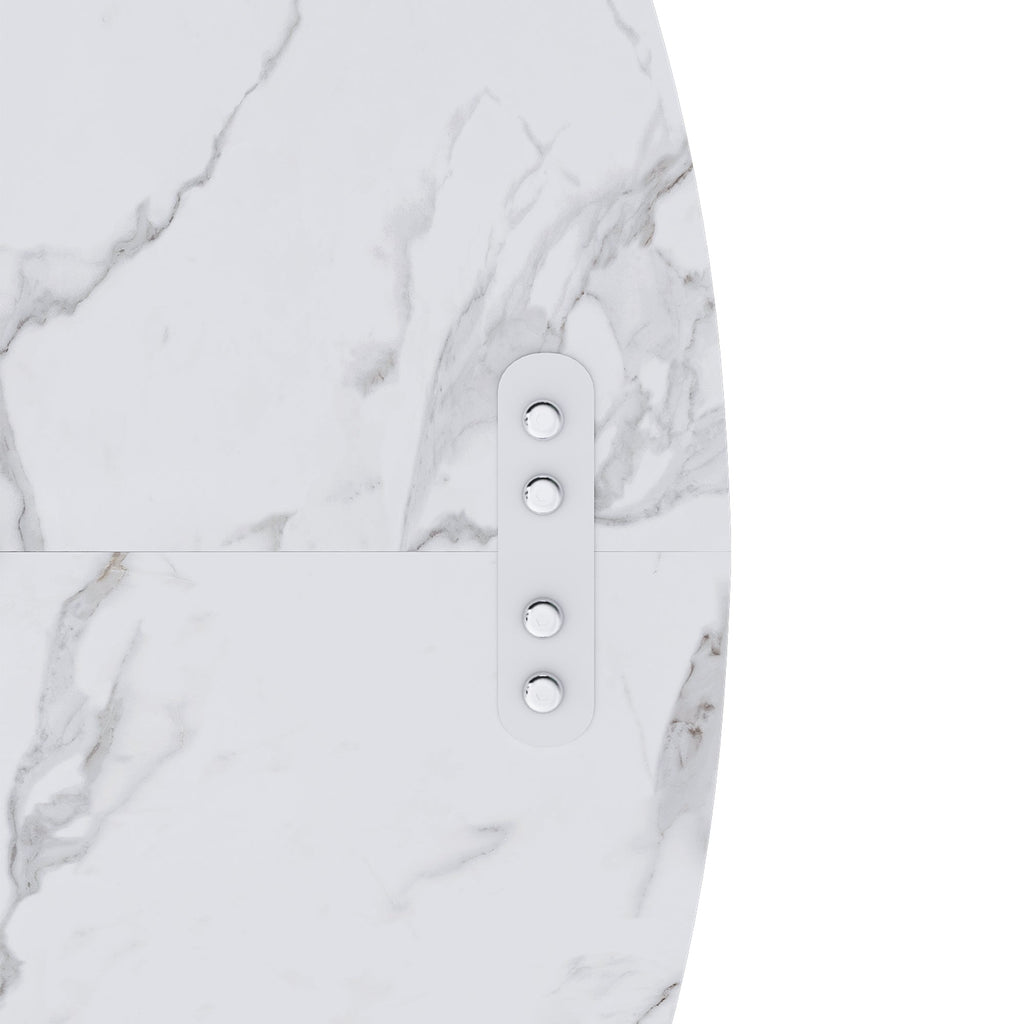 Modern 47.24' Round Dining Table with Marble White Finish