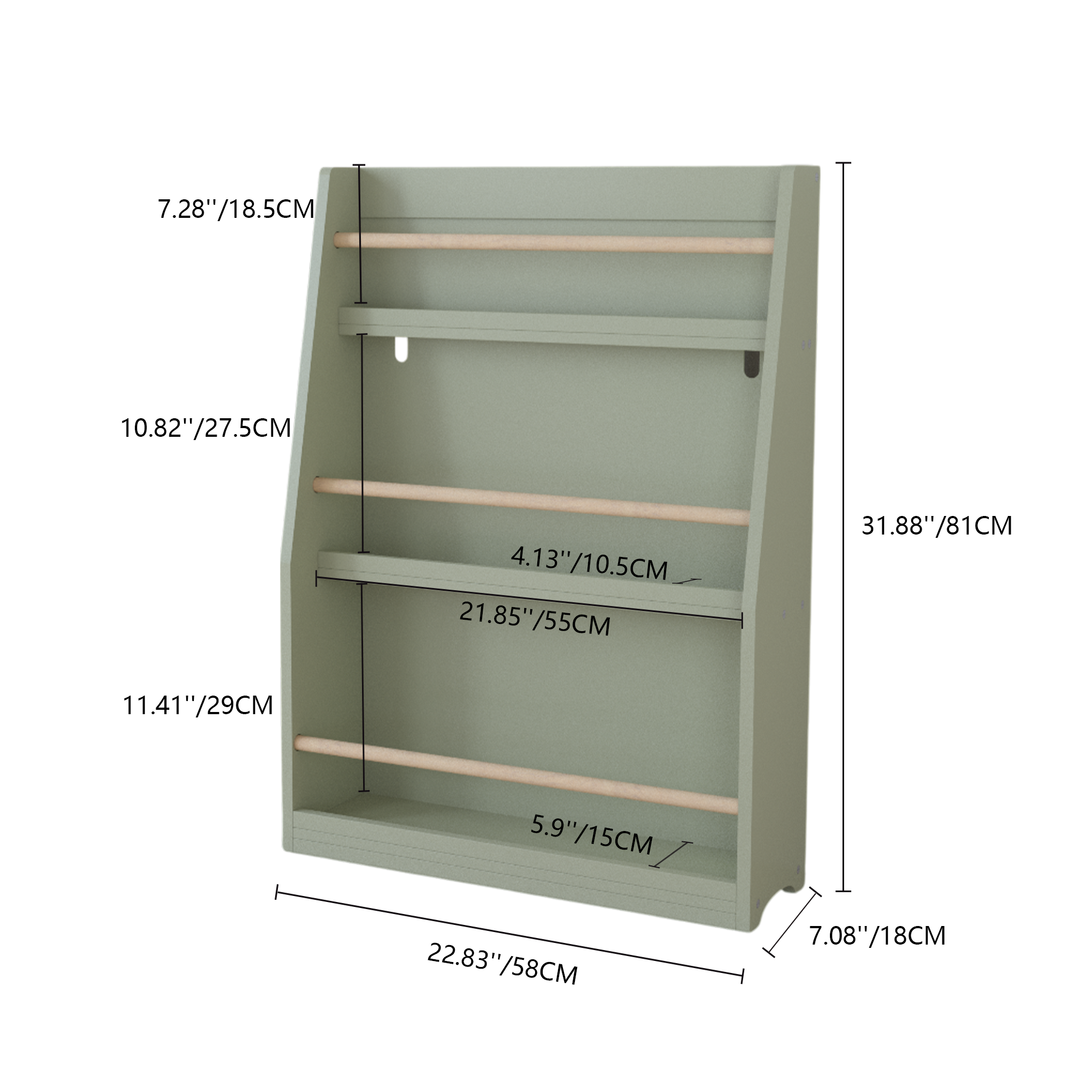 3 Tier Montessori Kids Book Display Rack