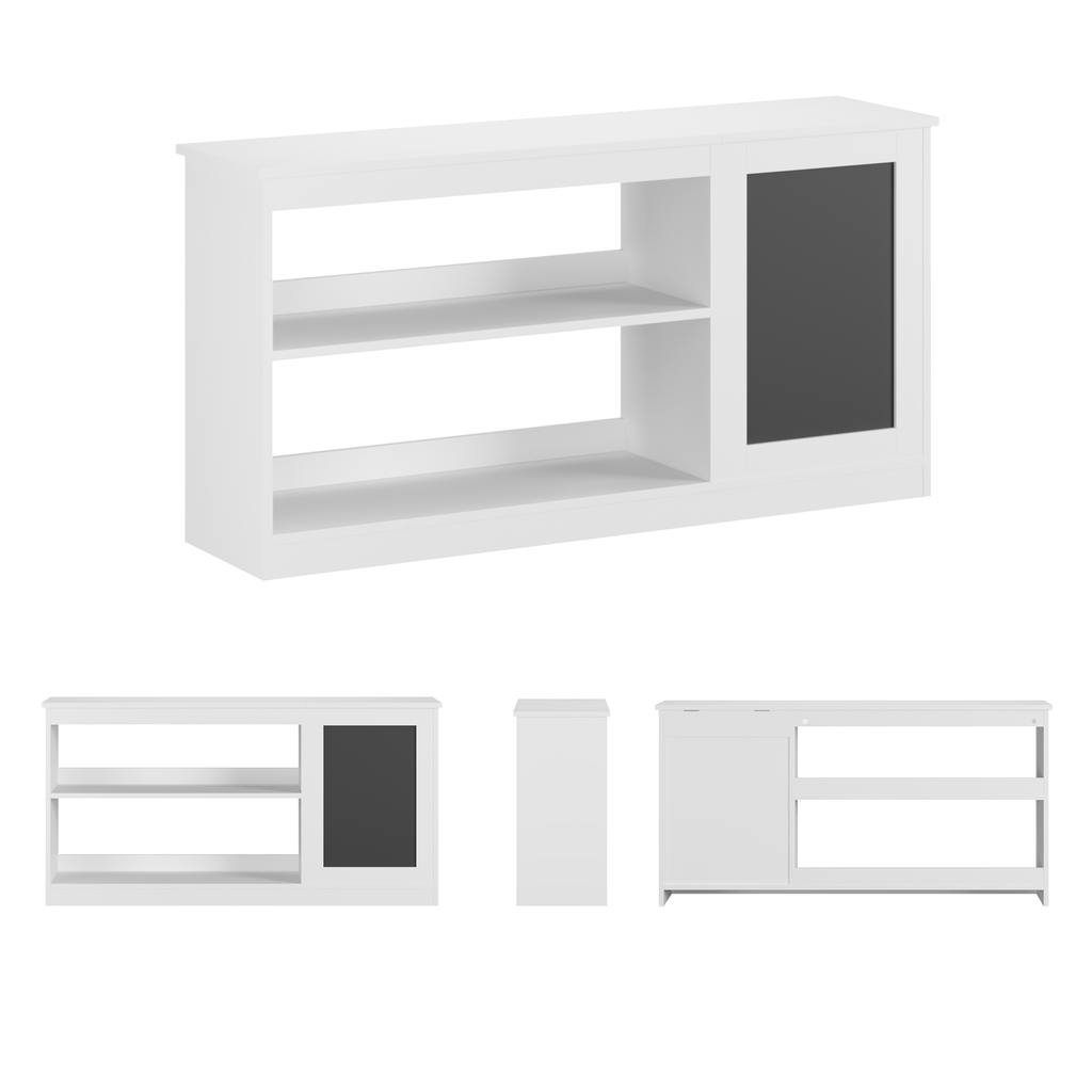 Modern White 3-in-1 Kids Bookshelf and Toy Storage Cabinet