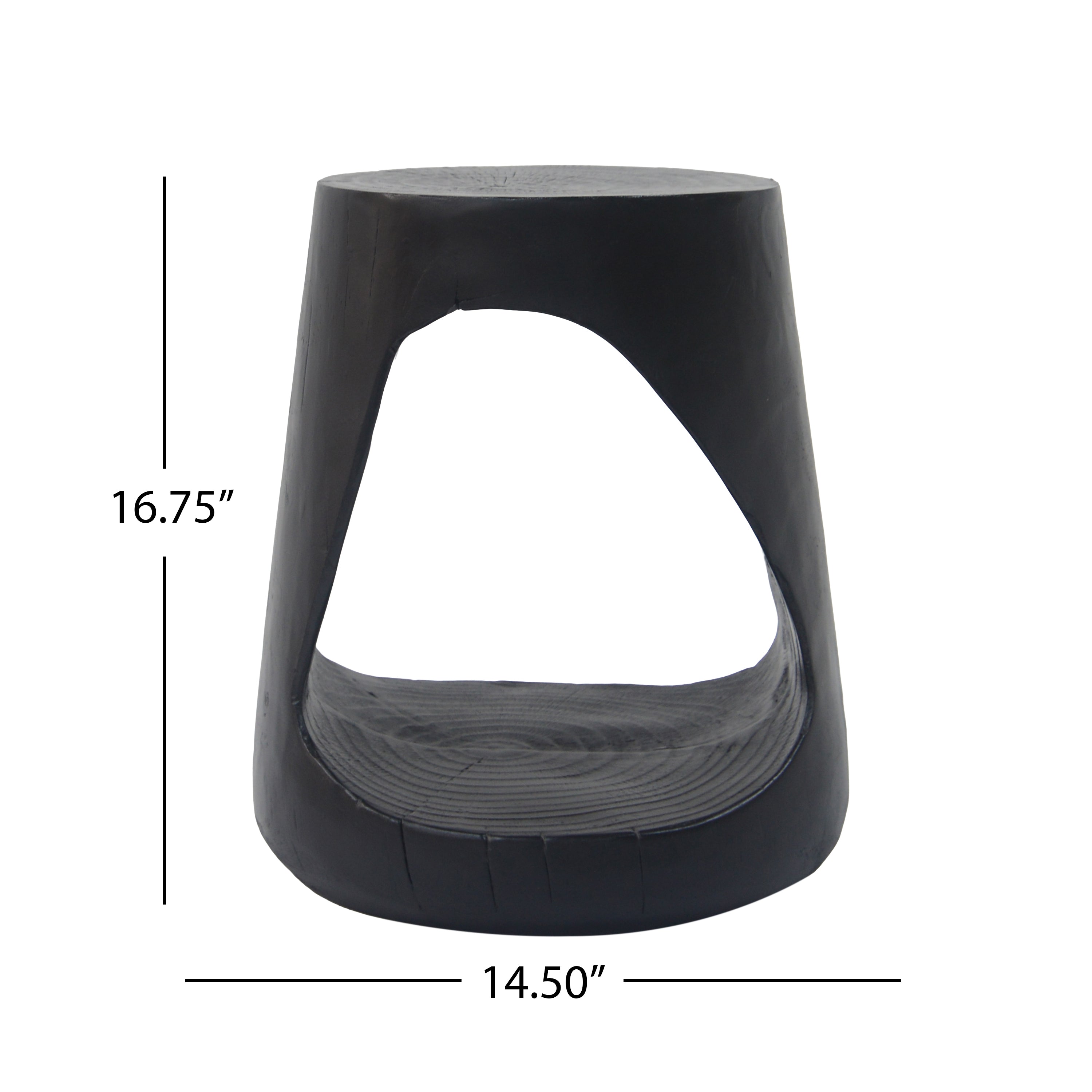 Hollow Side Table with Wood-like Texture