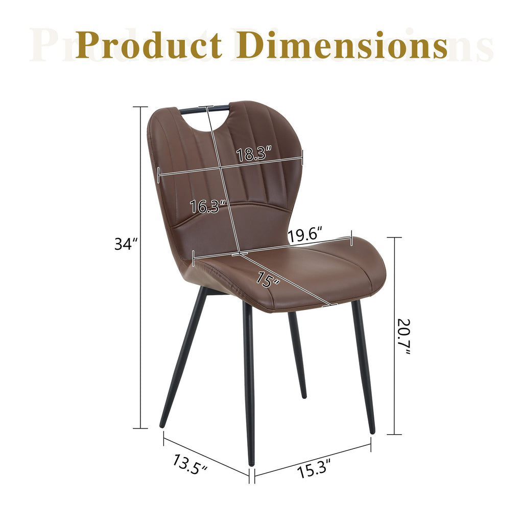 Set of 4 Fabric Dining Chairs Black Metal Frame Wide Cushioned Comfortable